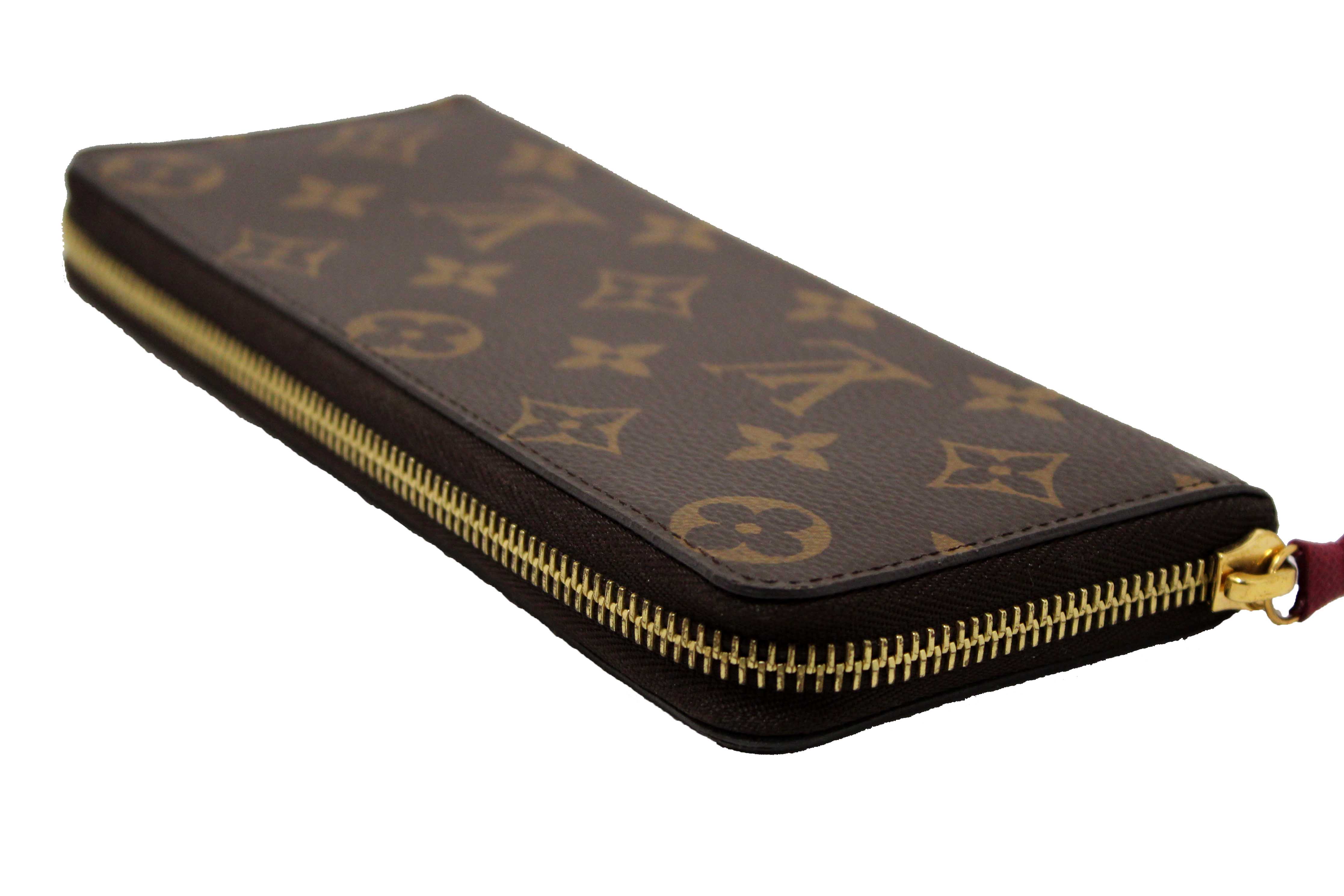 Authentic Louis Vuitton Classic Monogram Fuchsia Clemence Wallet