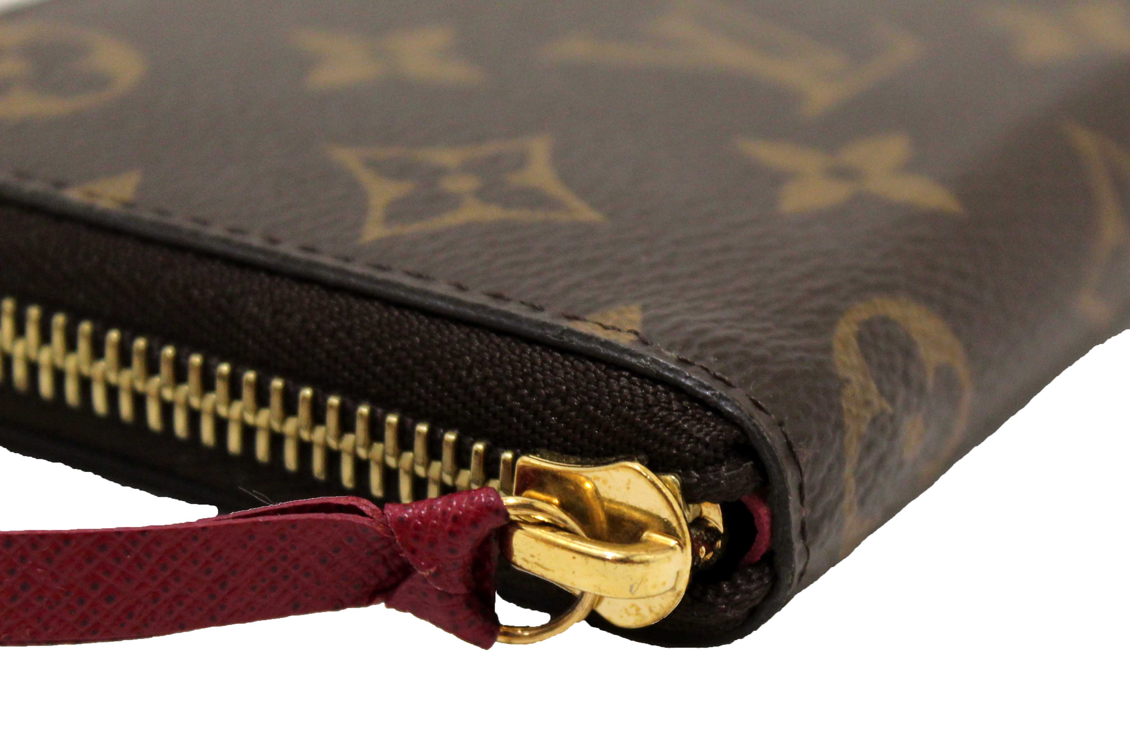 Authentic Louis Vuitton Classic Monogram Fuchsia Clemence Wallet