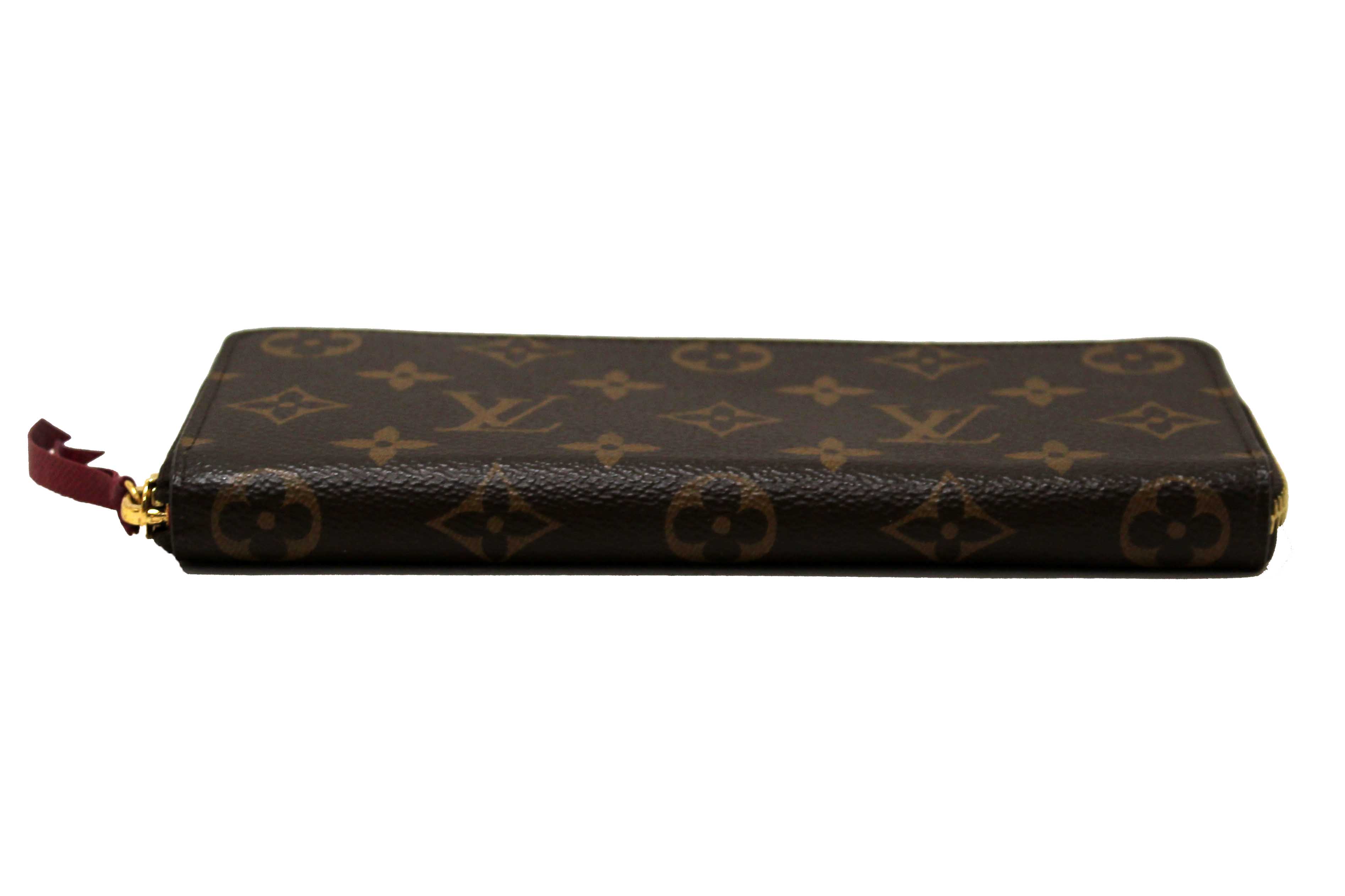 Authentic Louis Vuitton Classic Monogram Fuchsia Clemence Wallet