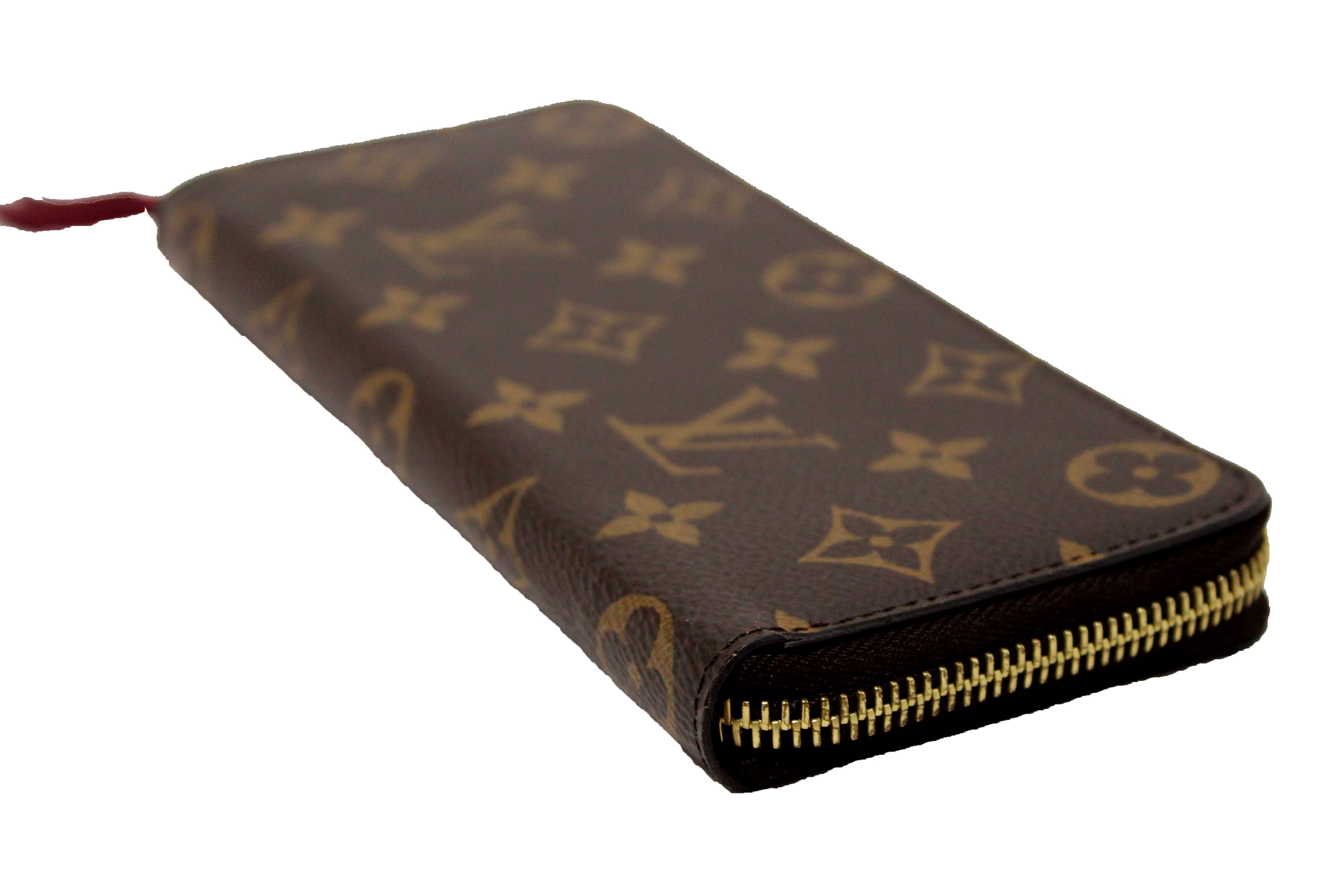 Authentic Louis Vuitton Classic Monogram Fuchsia Clemence Wallet