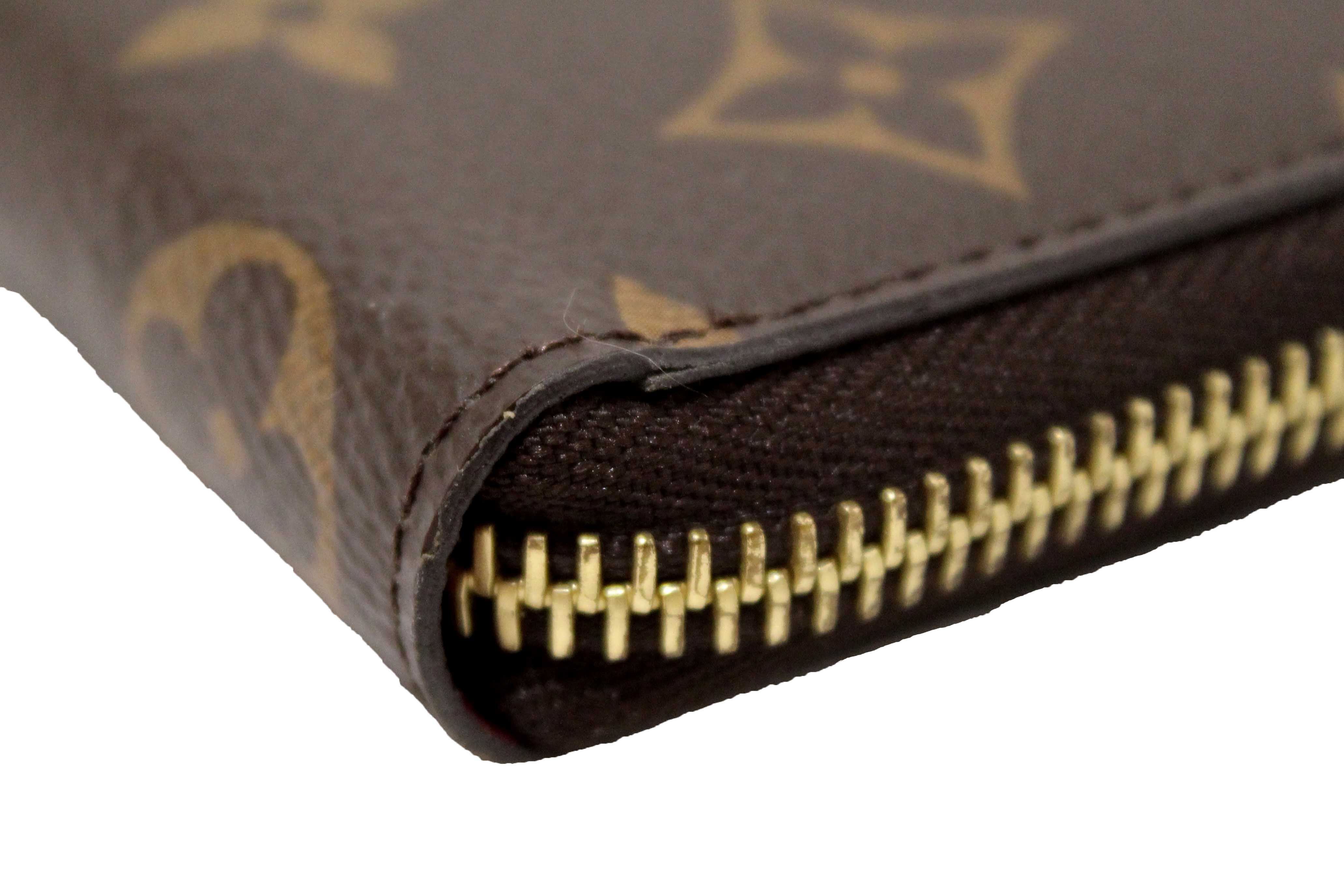 Authentic Louis Vuitton Classic Monogram Fuchsia Clemence Wallet