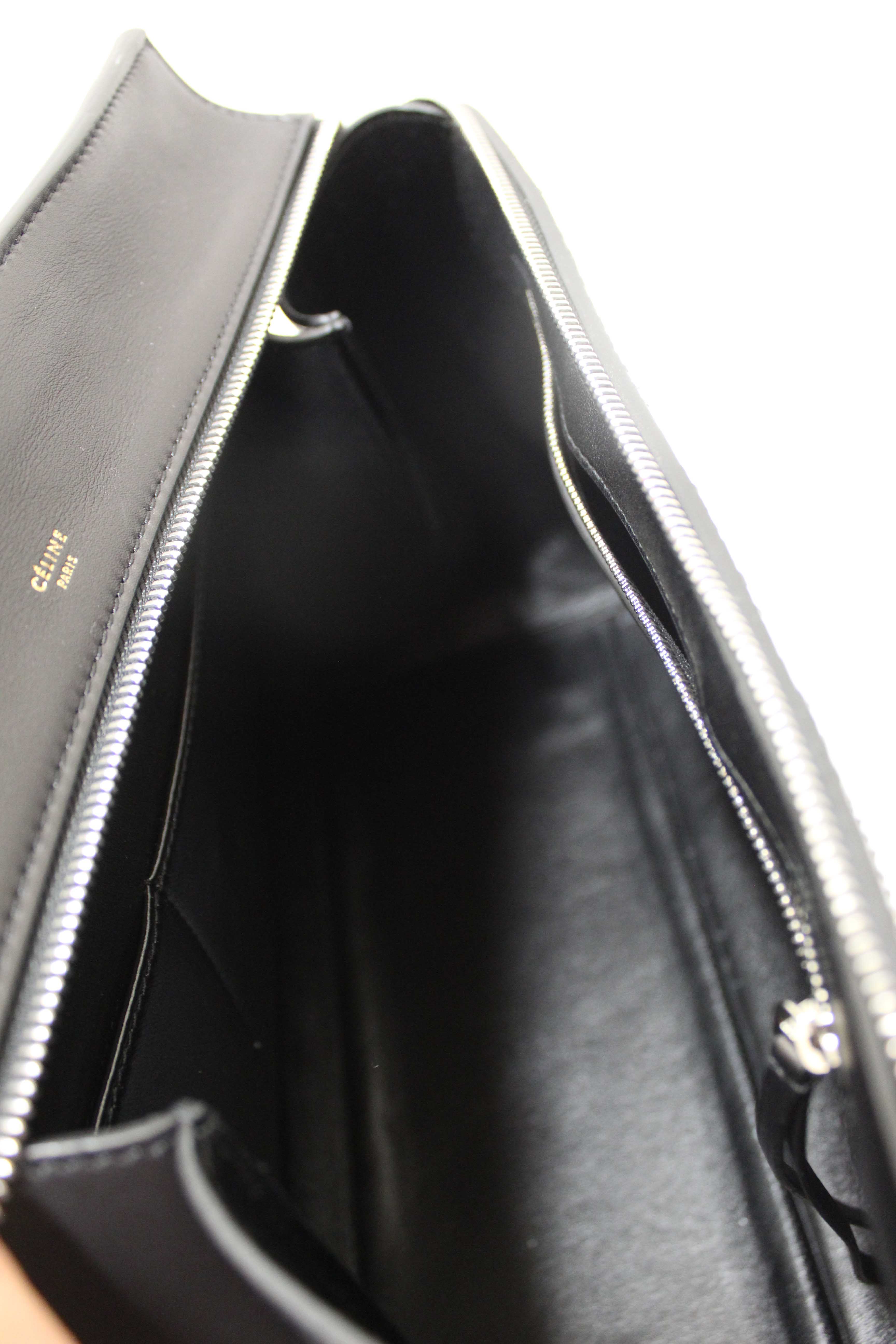 Authentic Celine Python and Black Leather Medium Edge Shoulder Bag