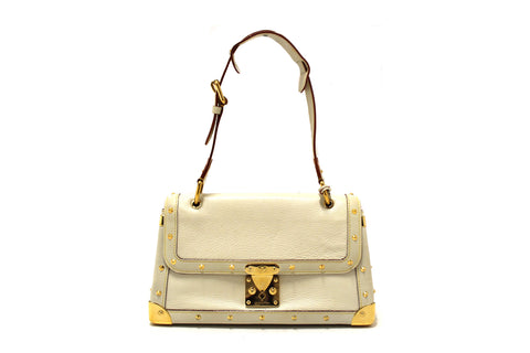 Authentic Louis Vuitton White Suhali Le Talentueux Shoulder Bag