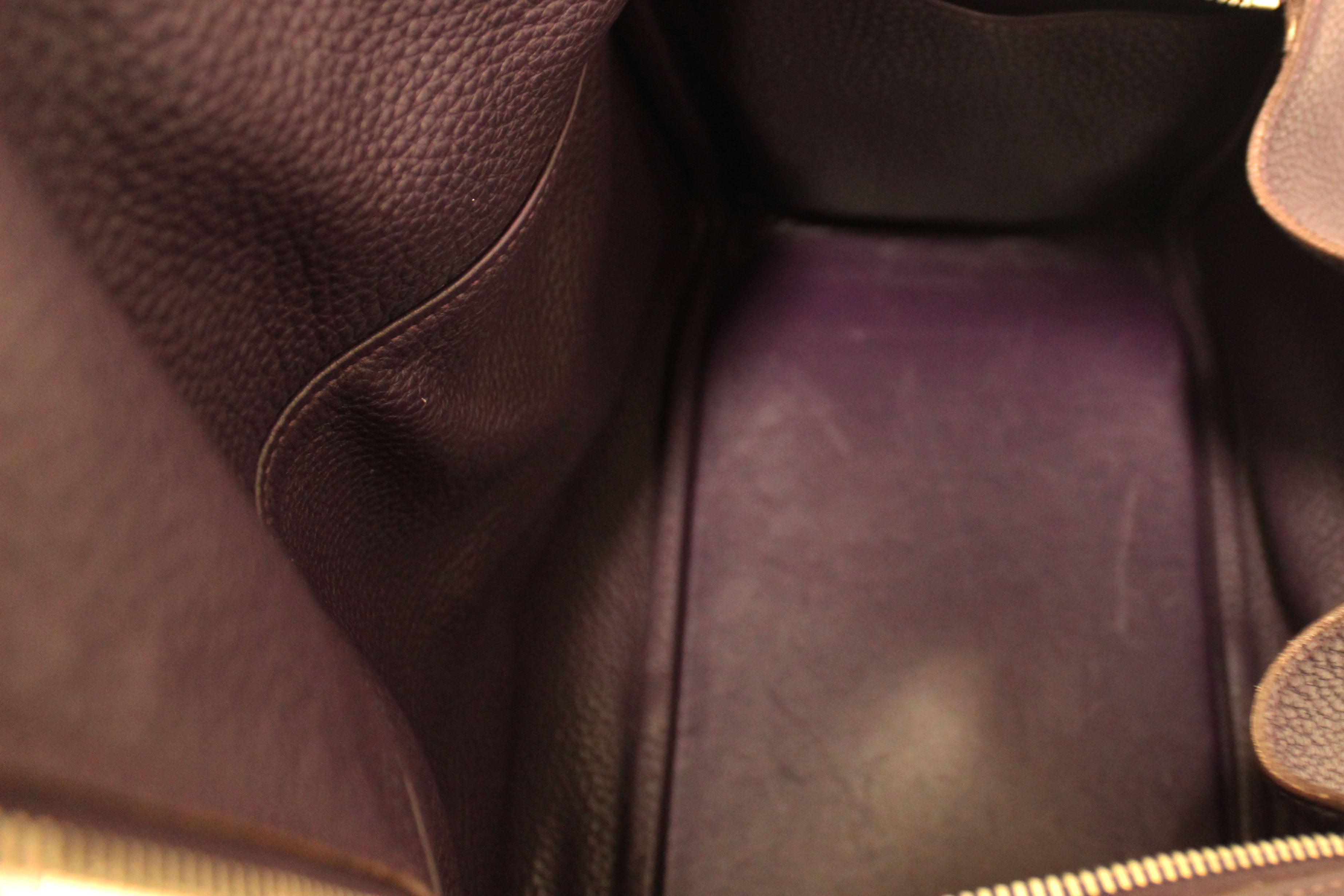 Authentic Hermes Dark Purple Togo Leather Lindy 26 Handbag/Shoulder Bag