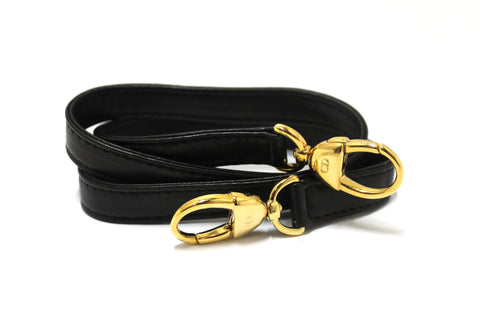 Authentic Christian Dior Black Leather Bag Strap