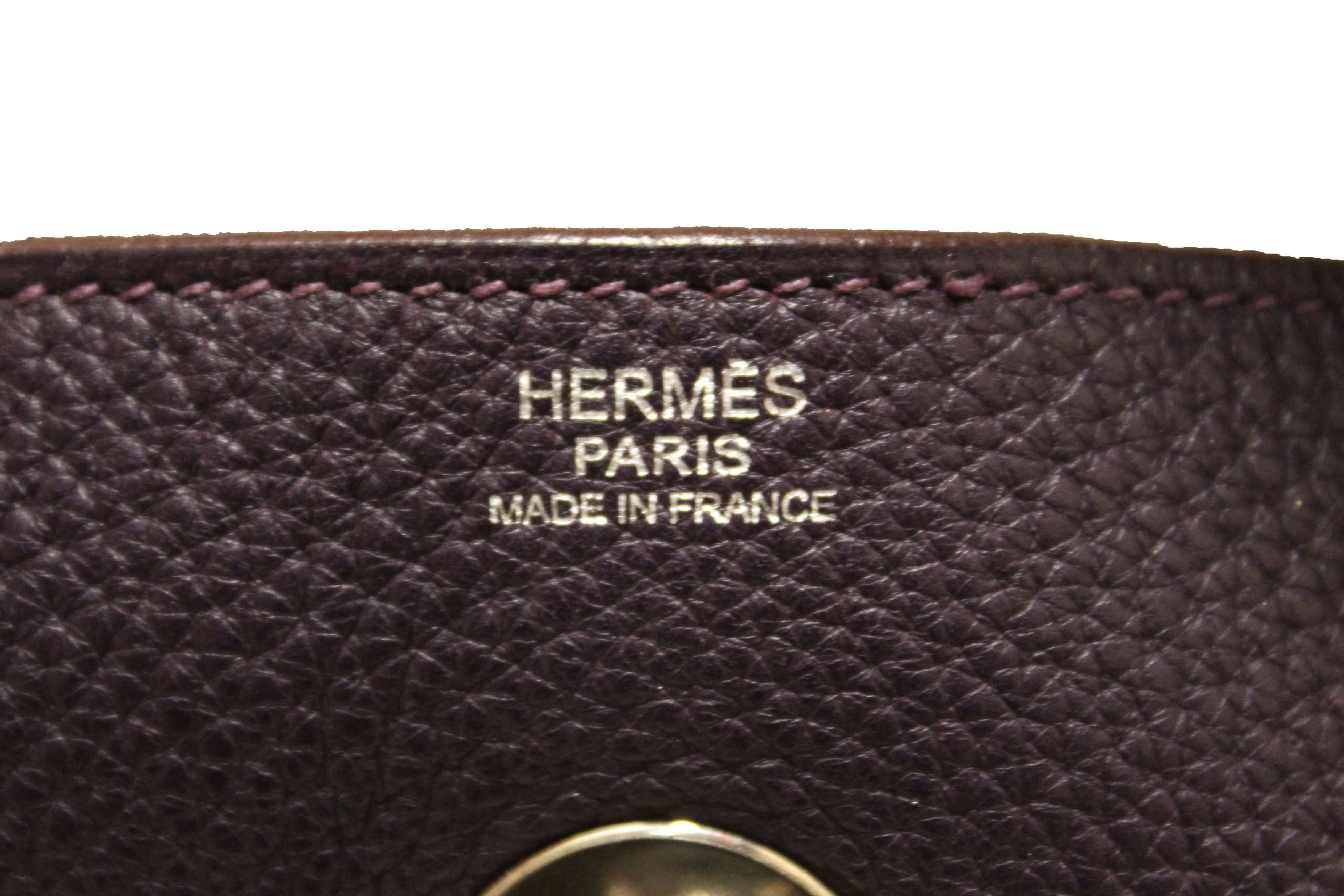 Authentic Hermes Dark Purple Togo Leather Lindy 26 Handbag/Shoulder Bag