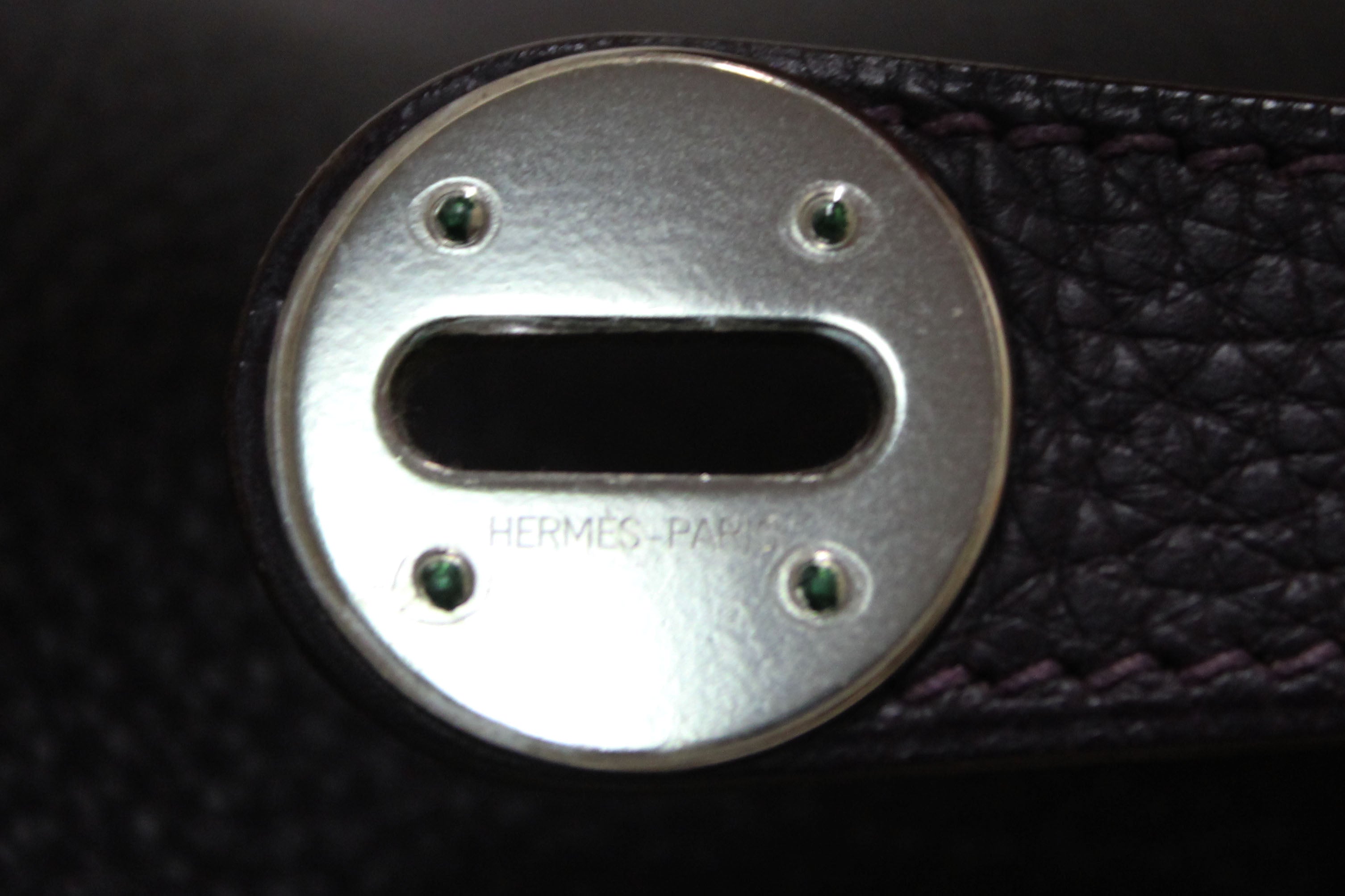 Authentic Hermes Dark Purple Togo Leather Lindy 26 Handbag/Shoulder Bag