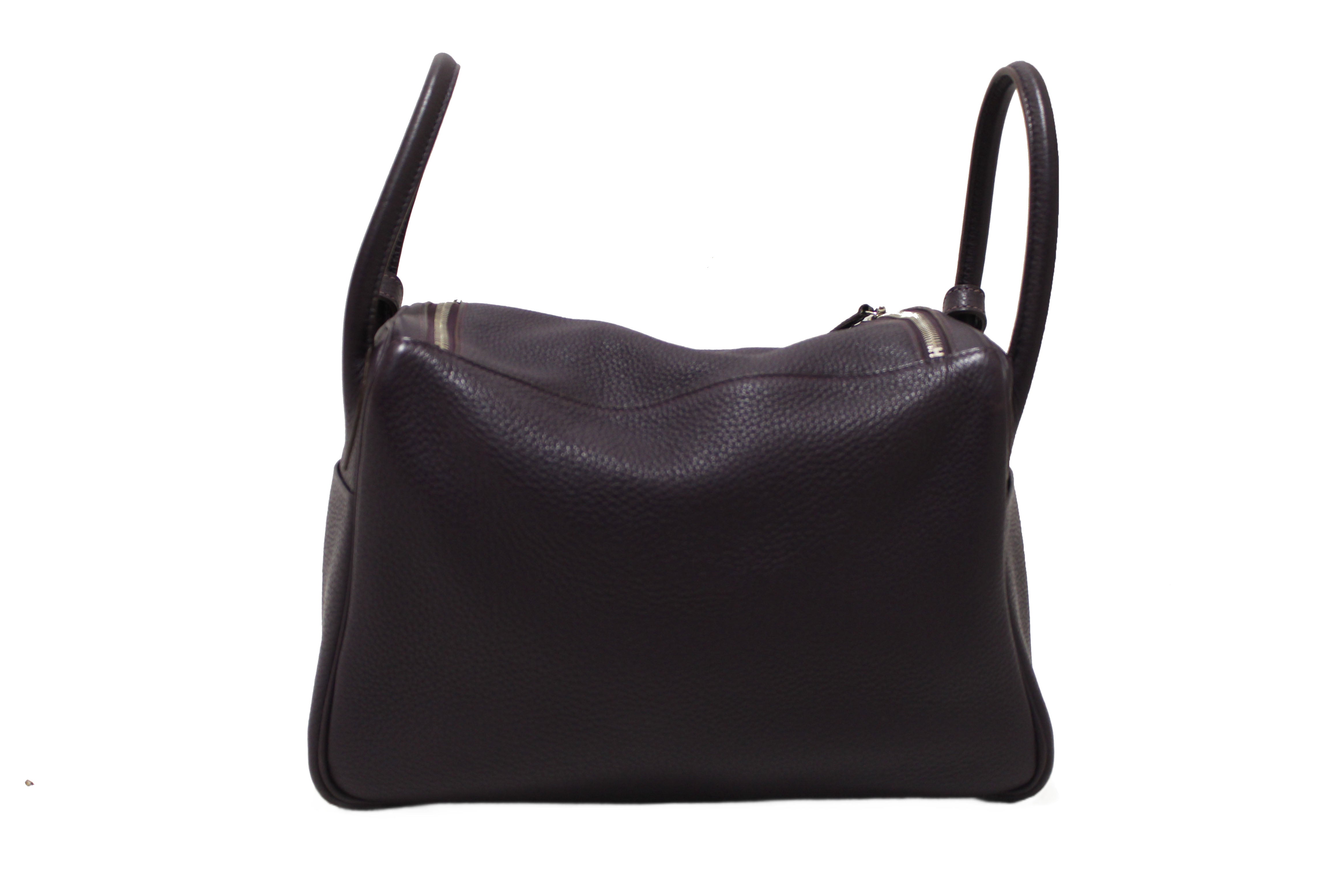 Authentic Hermes Dark Purple Togo Leather Lindy 26 Handbag/Shoulder Bag