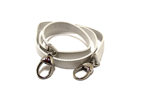 Authentic Christian Dior White Leather Bag Strap