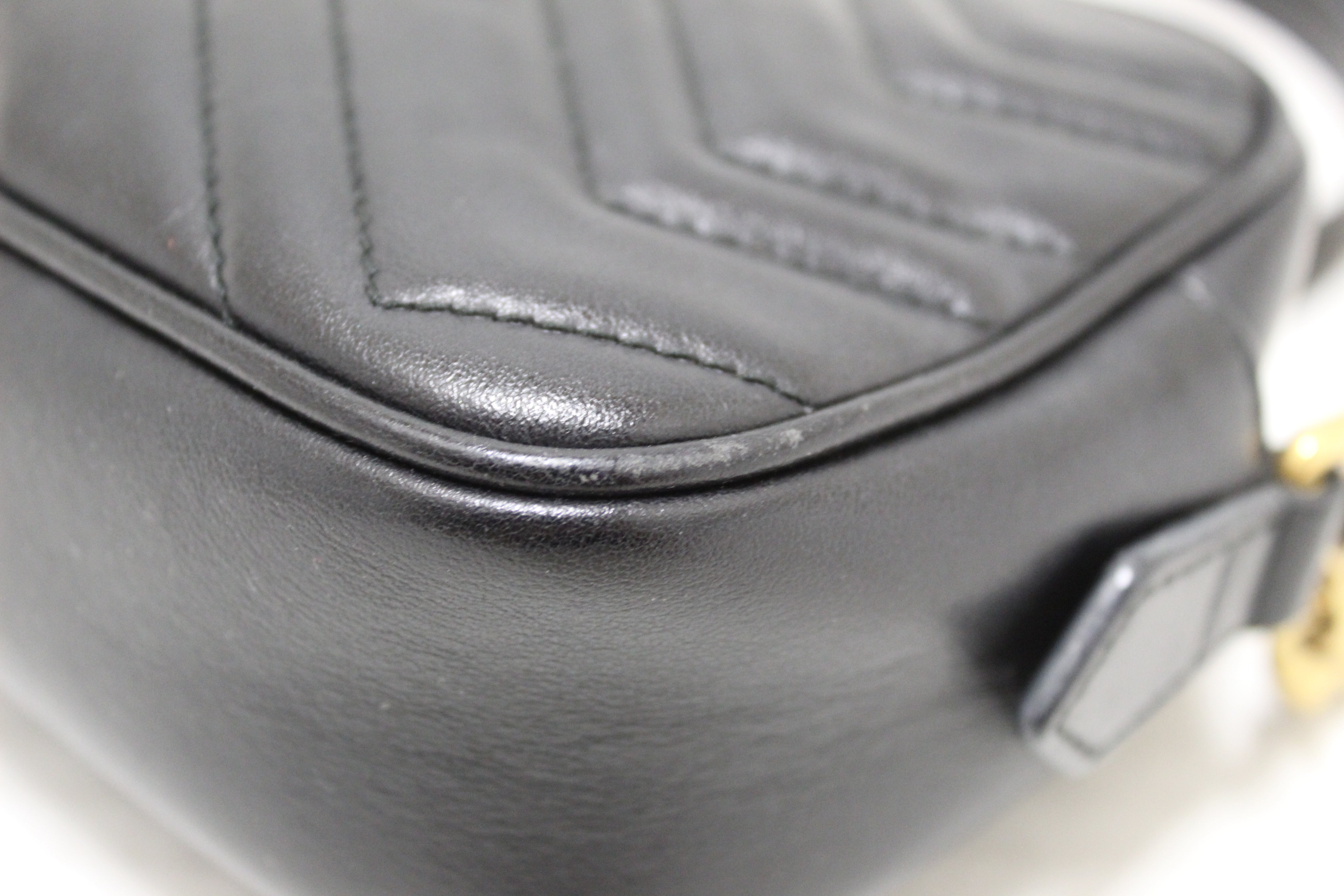 Gucci, Accessories, Authentic Gucci Marmont Chevron Leather Gloves