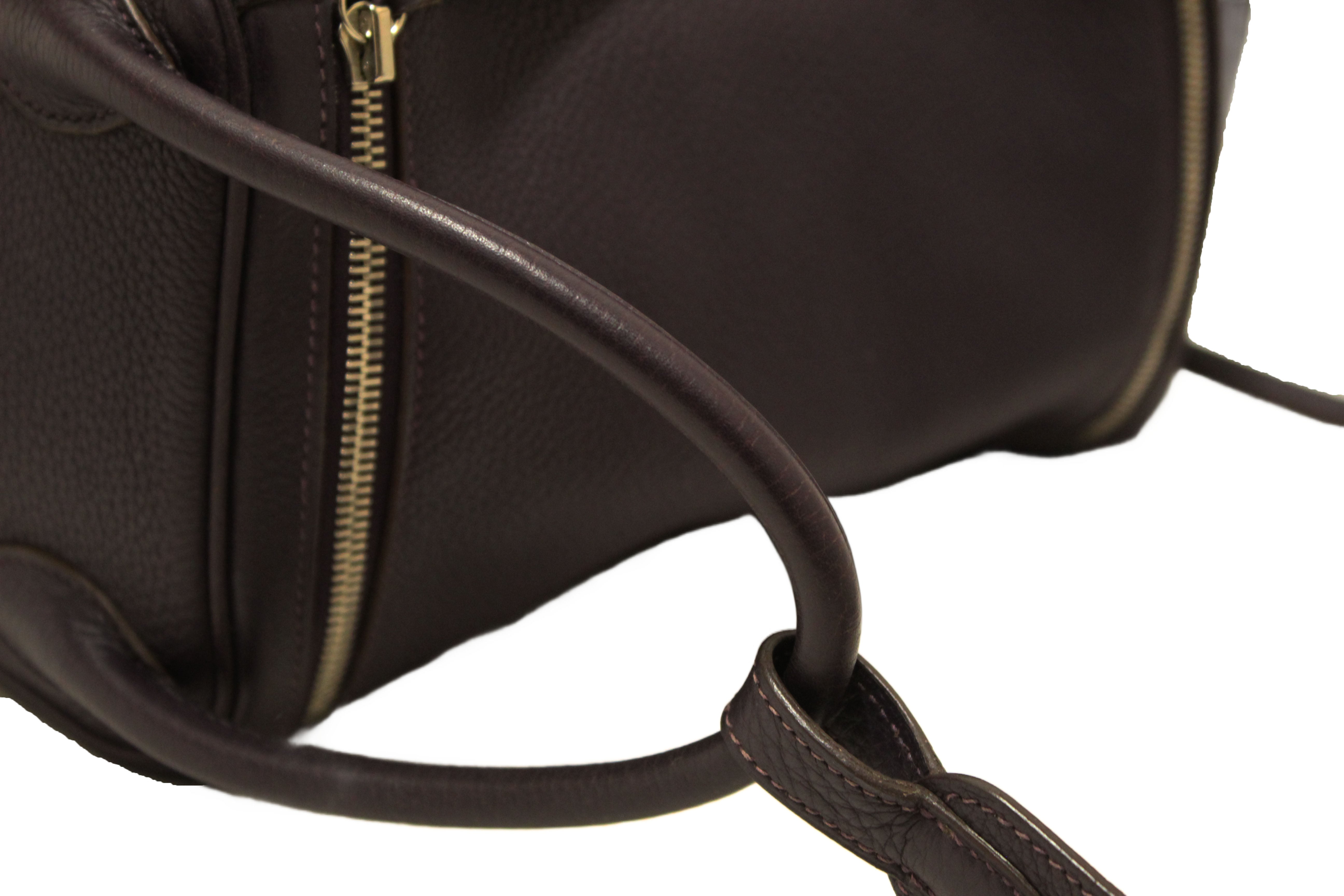 Authentic Hermes Dark Purple Togo Leather Lindy 26 Handbag/Shoulder Bag