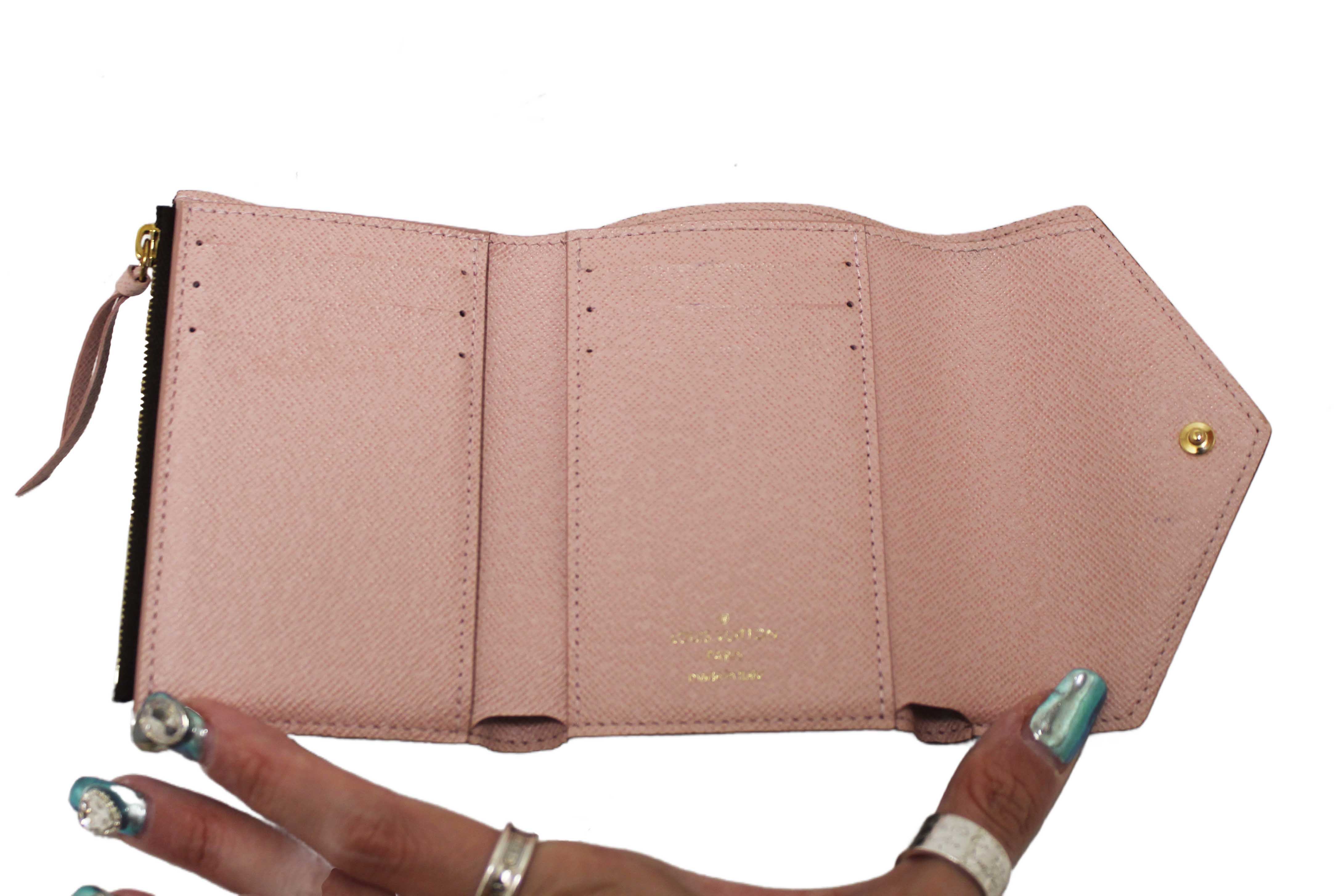 Authentic Louis Vuitton Classic Monogram Rose Ballerine Pink Victorine Wallet