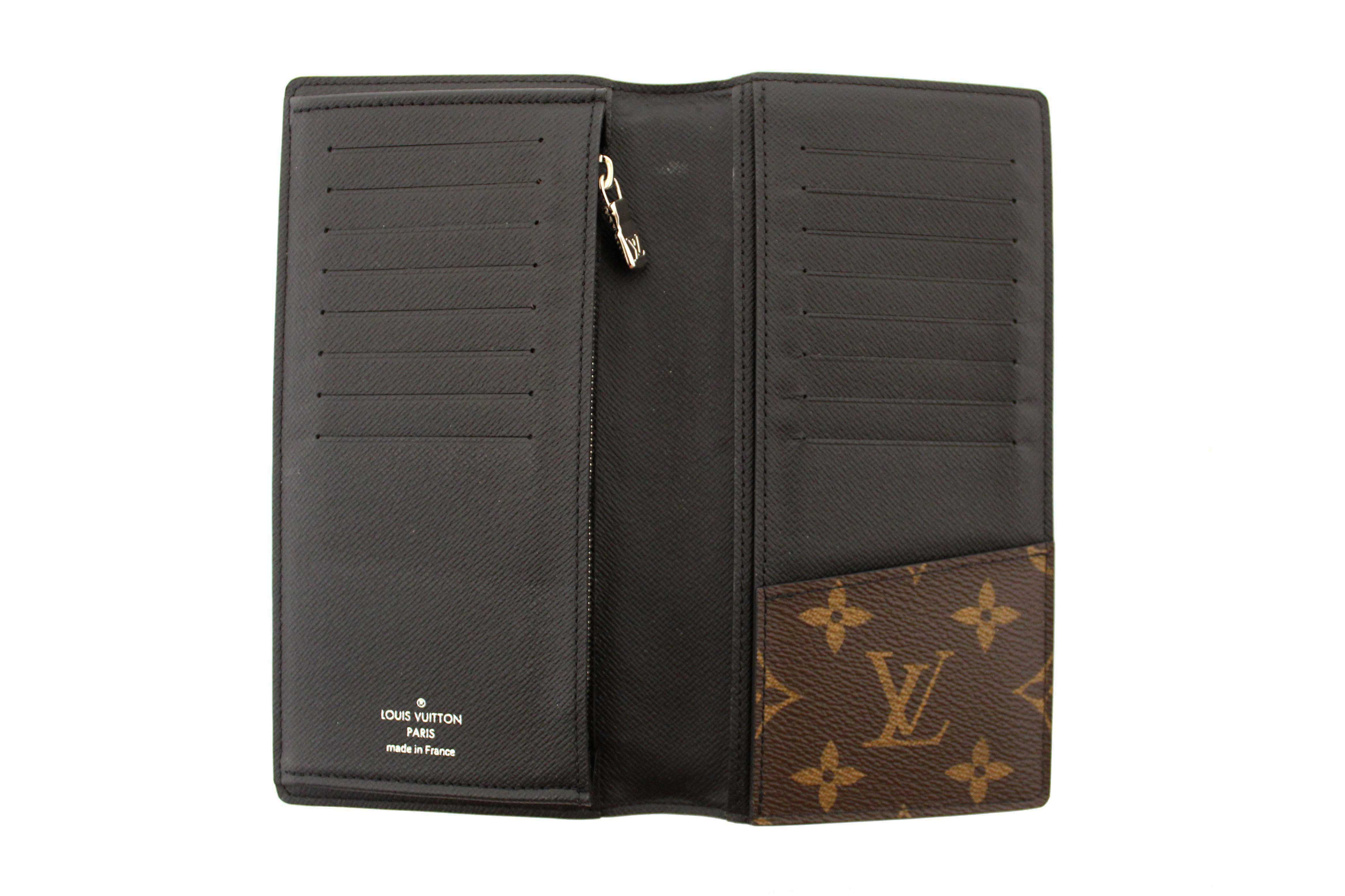 Authentic Louis Vuitton Macassar Monogram Brazza Long Wallet