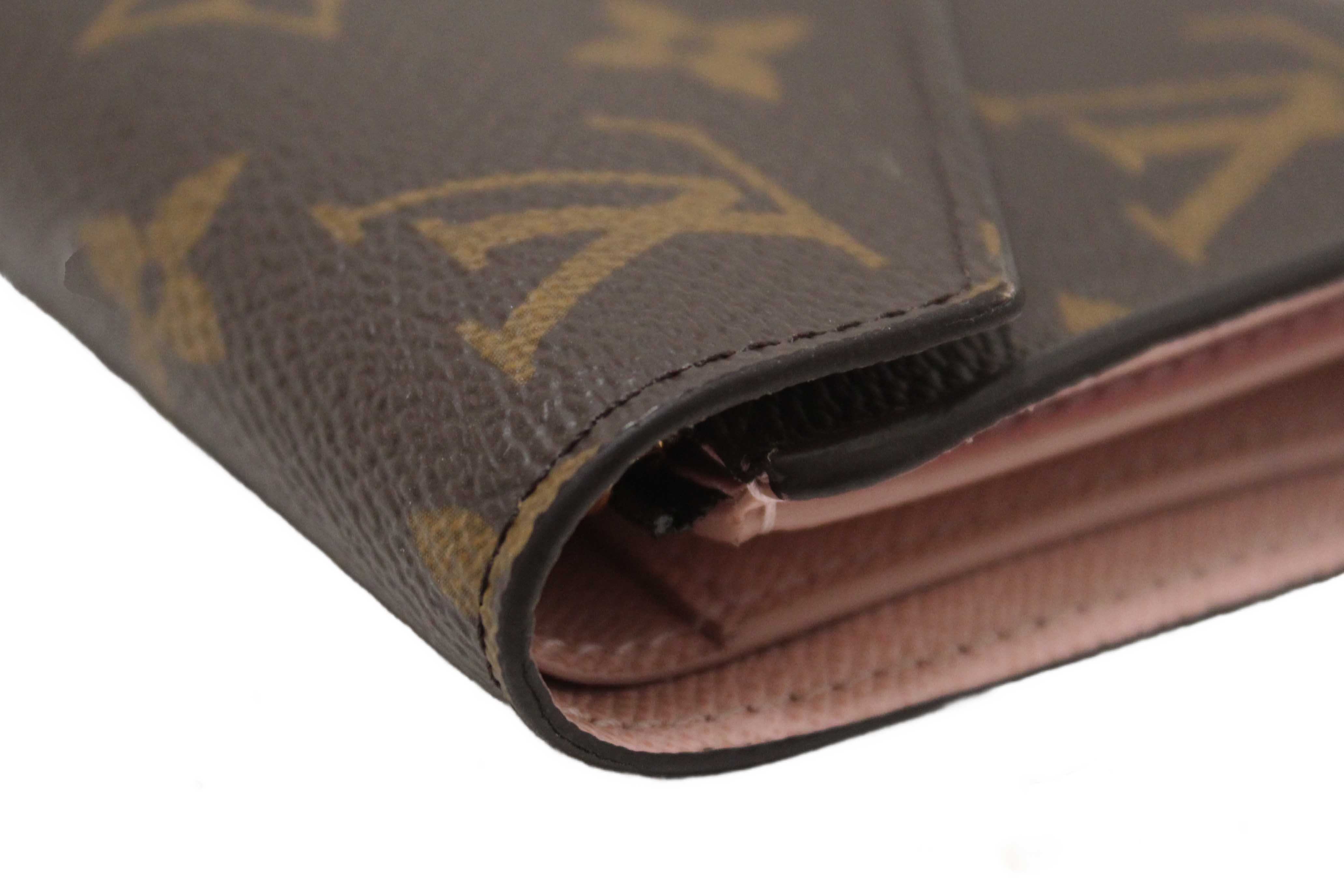 Authentic Louis Vuitton Classic Monogram Rose Ballerine Pink Victorine Wallet