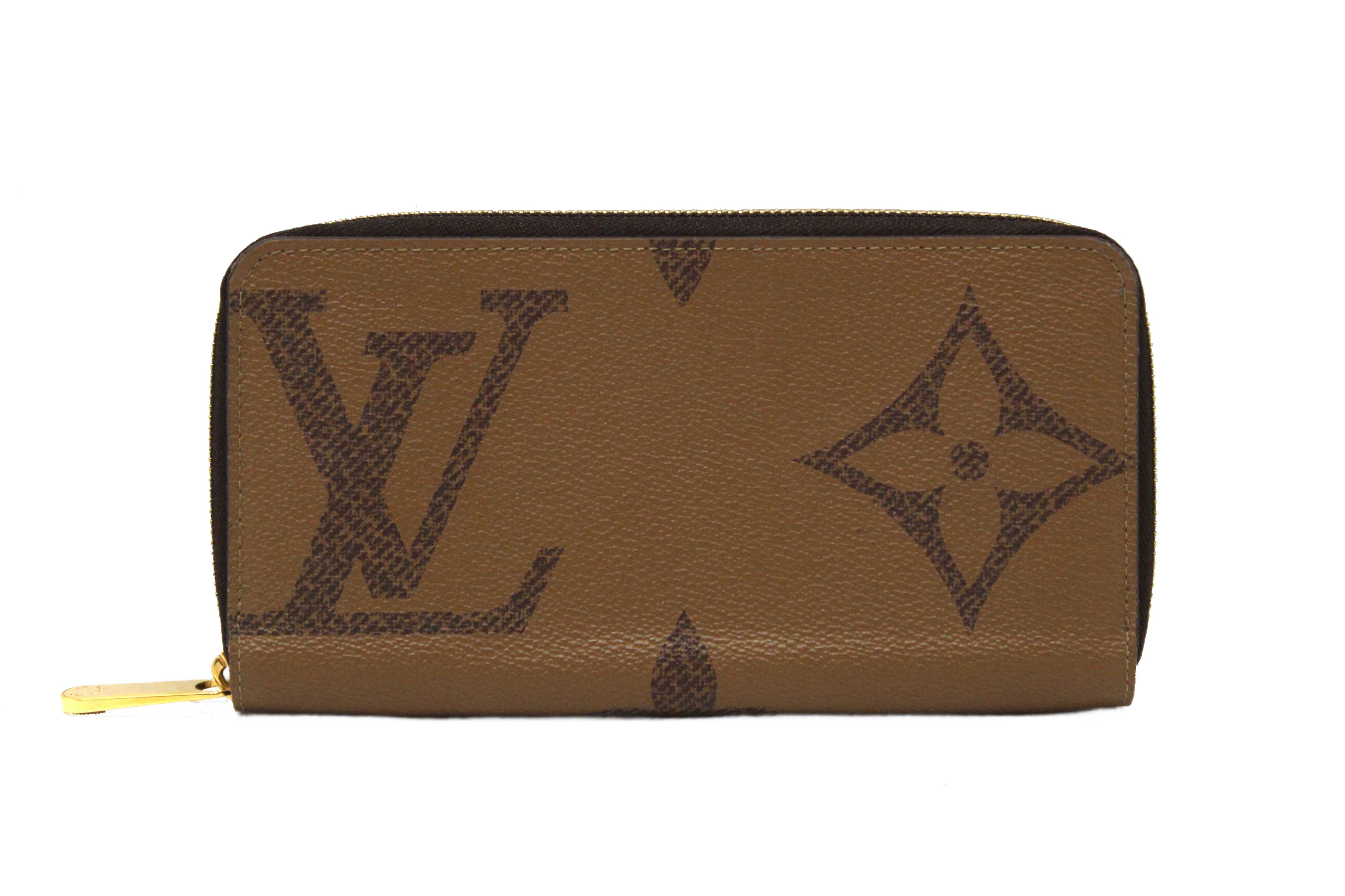 Authentic Louis Vuitton Giant Monogram Reverse Canvas Zippy Wallet
