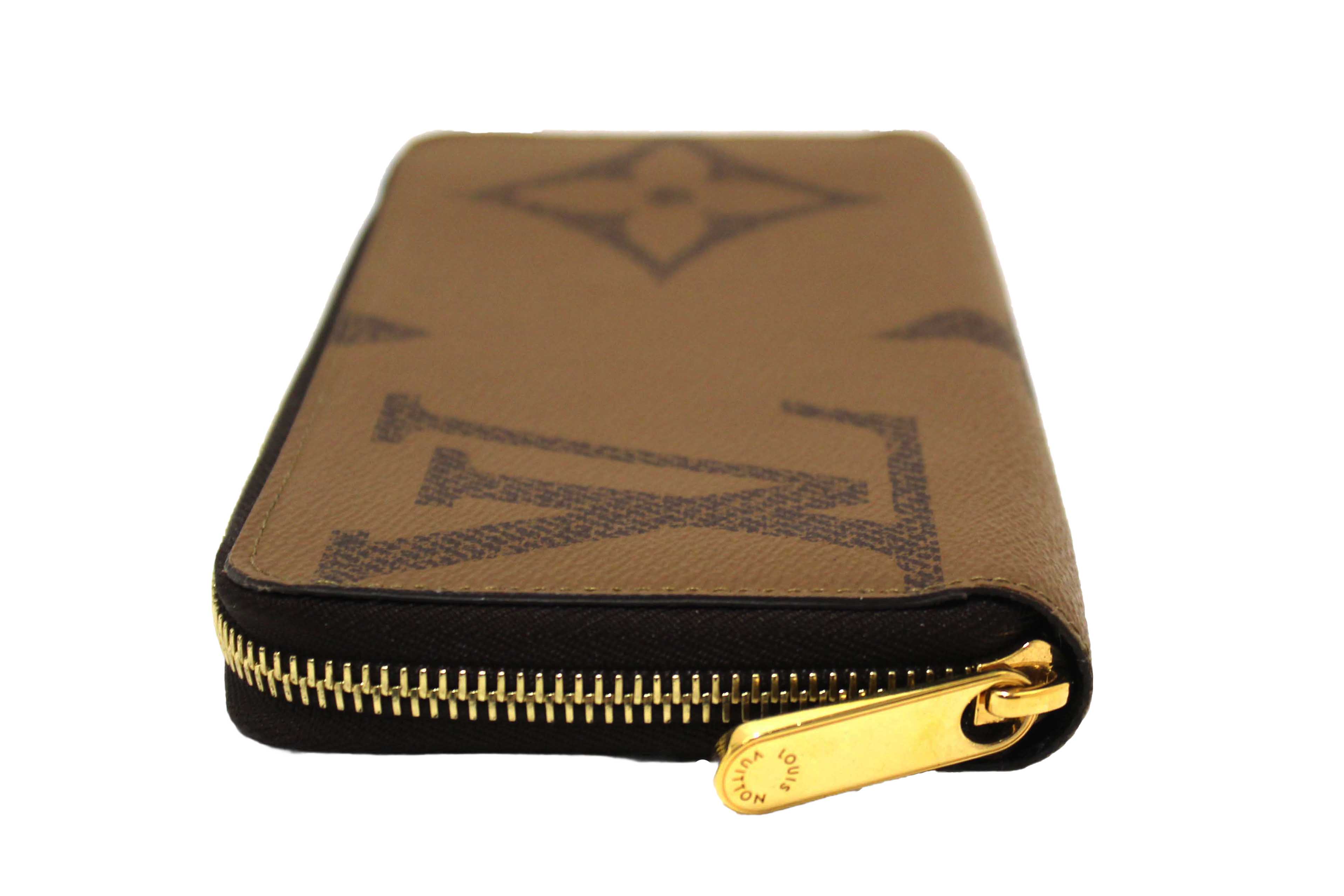 Authentic Louis Vuitton Giant Monogram Reverse Canvas Zippy Wallet