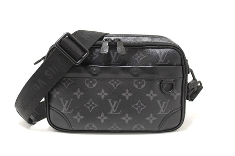 Authentic Louis Vuitton Classic Monogram Eclipse Canvas Alpha Messenger Bag