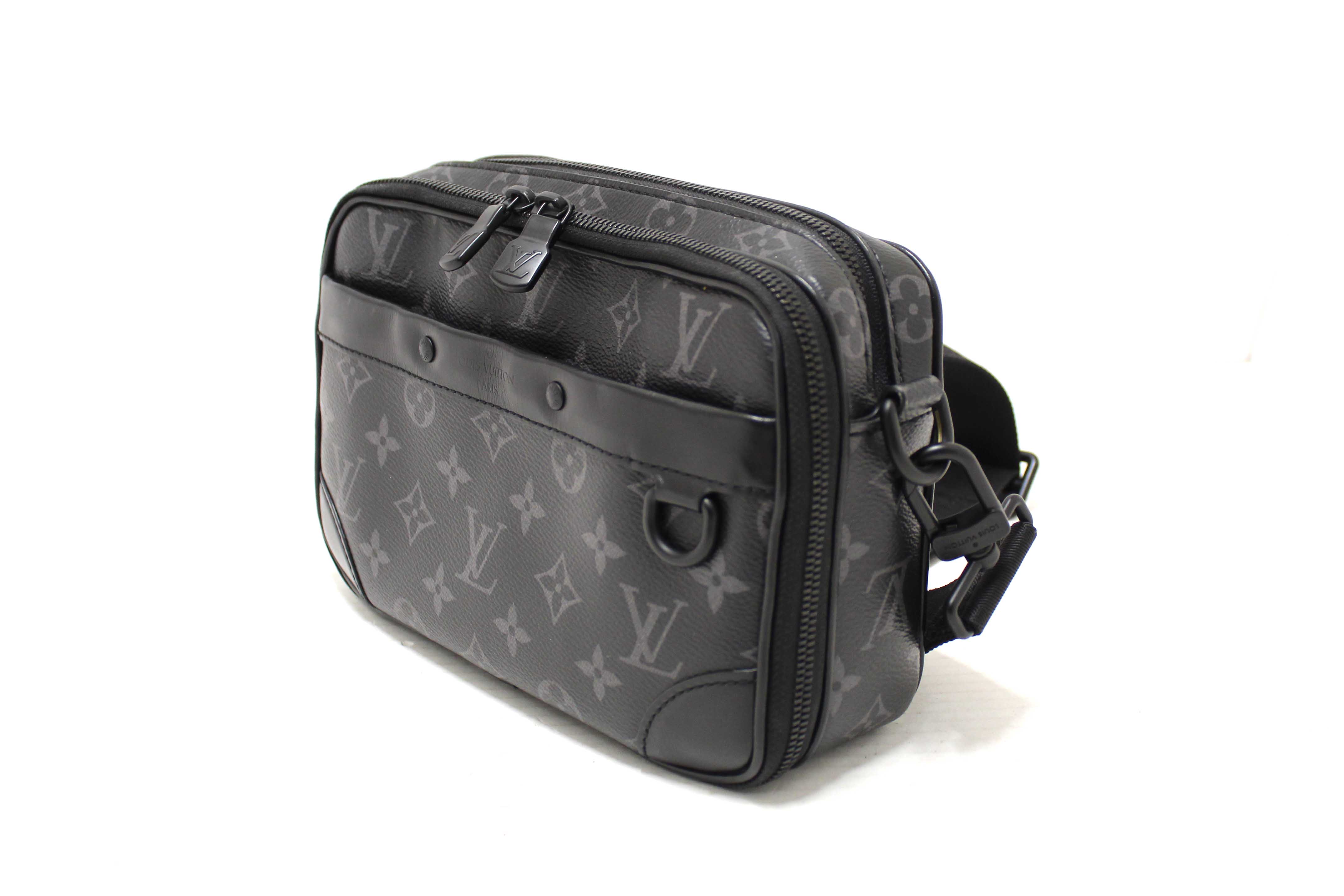 Authentic Louis Vuitton Classic Monogram Eclipse Canvas Alpha Messenger Bag