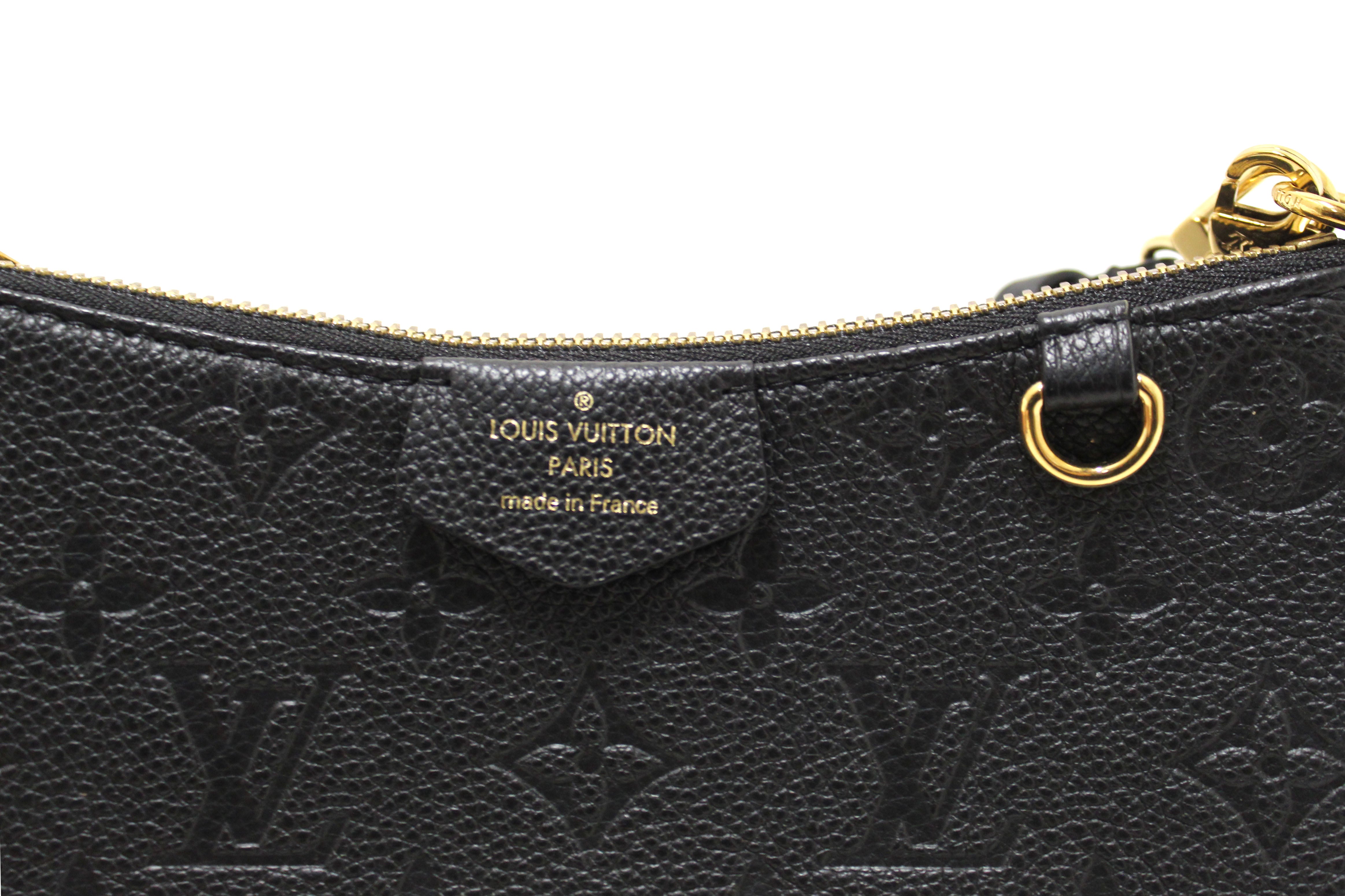 Authentic Louis Vuitton Black Monogram Empreinte Easy Pouch on Strap Bag