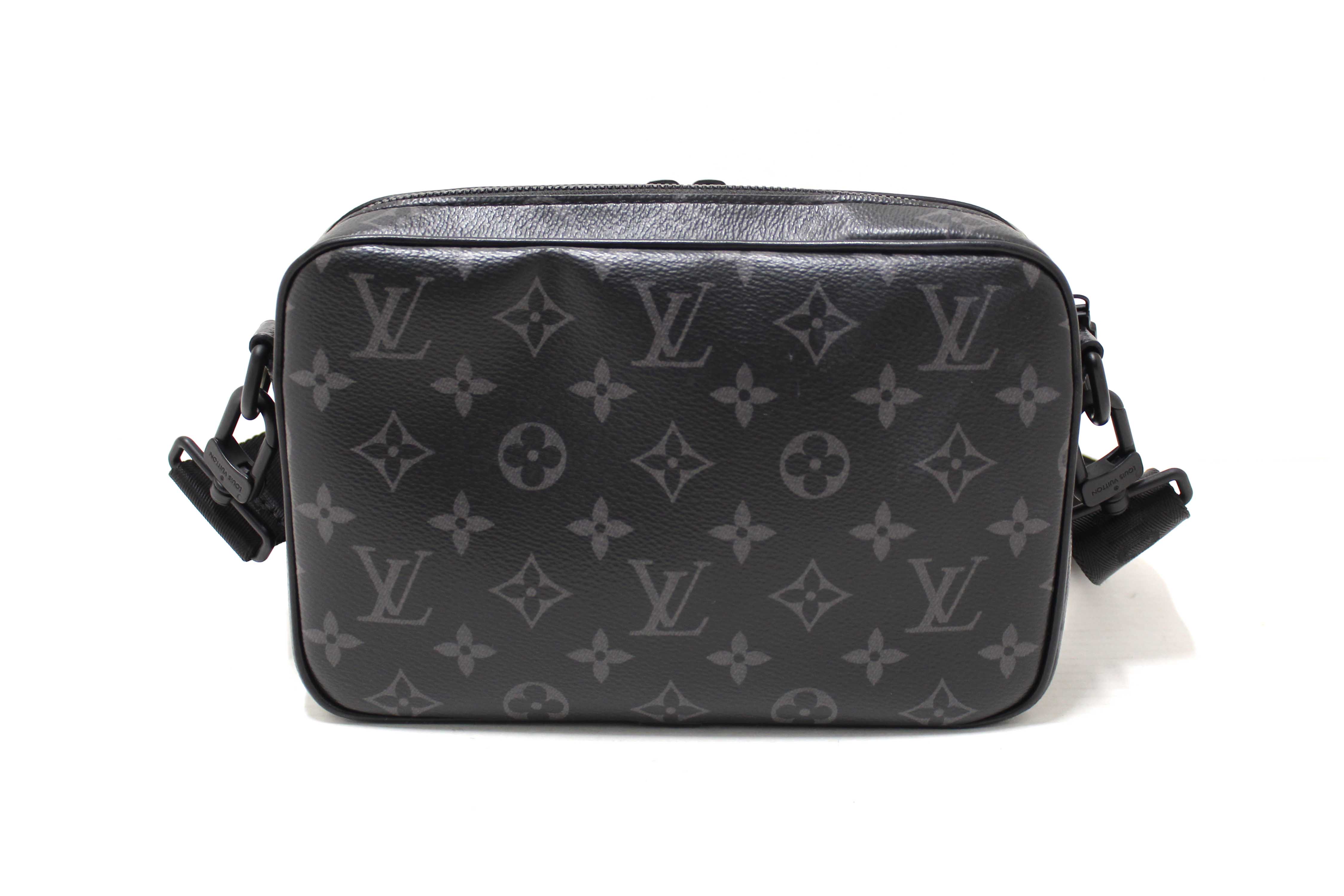 Authentic Louis Vuitton Classic Monogram Eclipse Canvas Alpha Messenger Bag