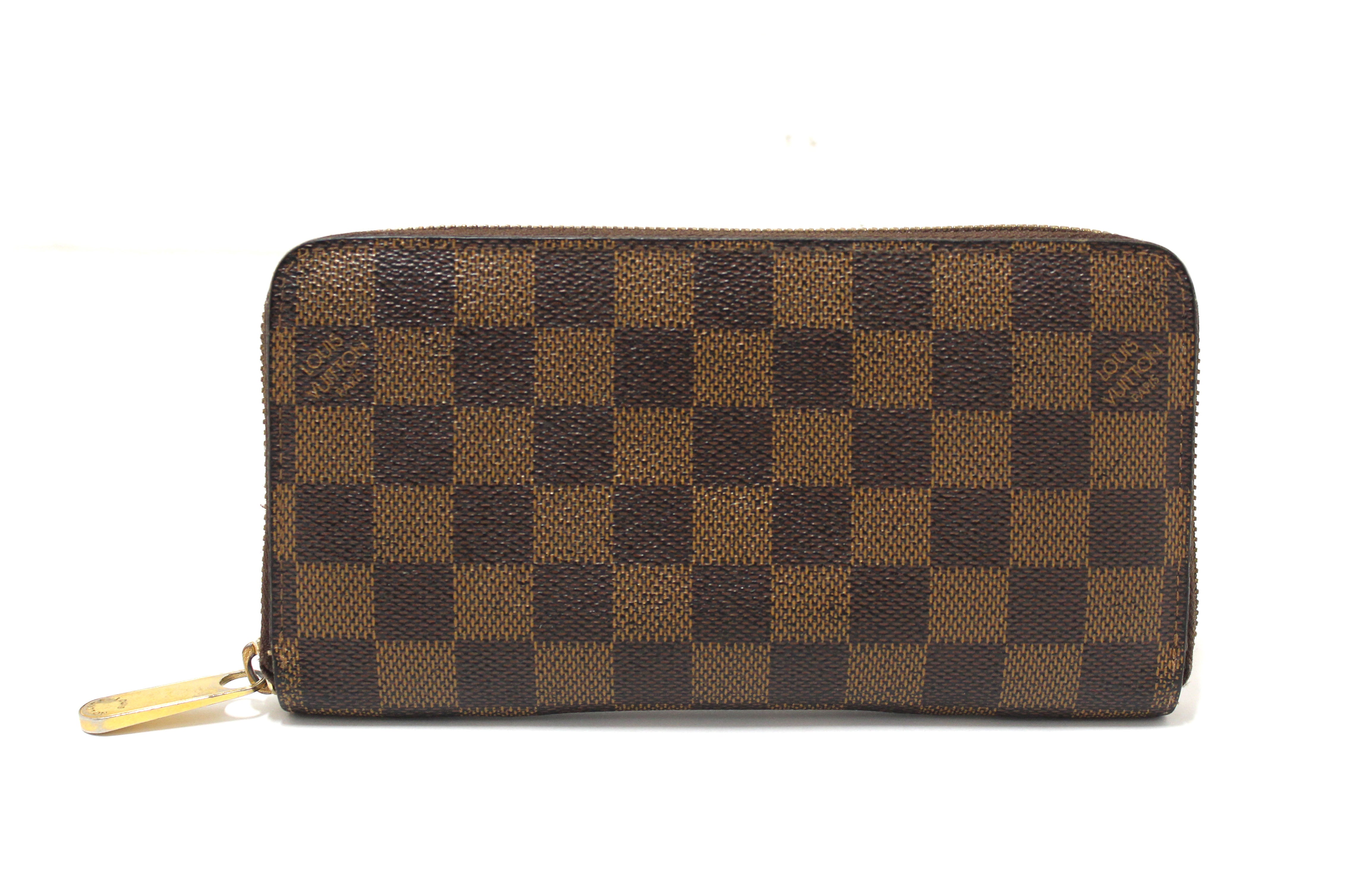 Authentic Louis Vuitton Damier Ebene Zippy Wallet