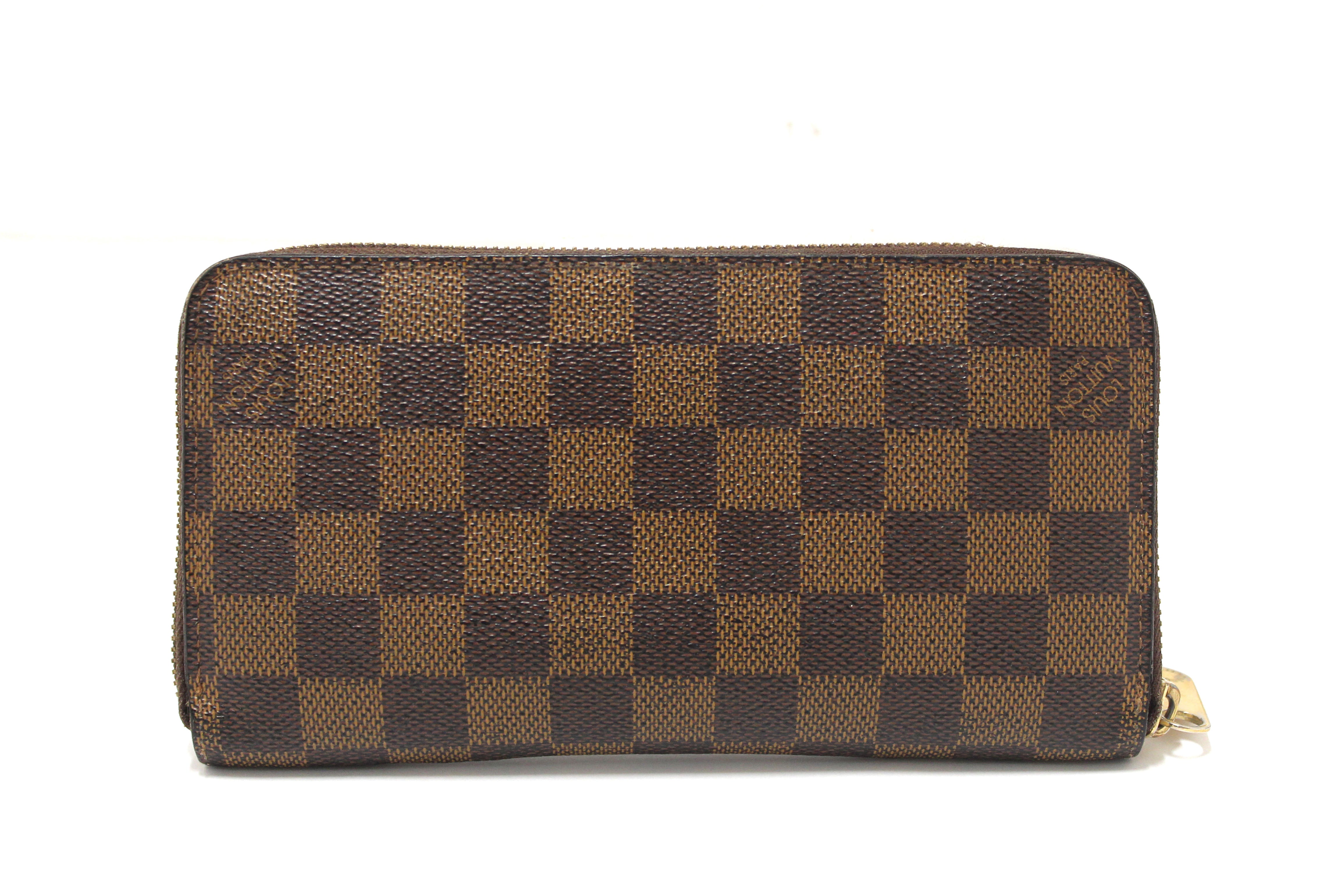 Authentic Louis Vuitton Damier Ebene Zippy Wallet