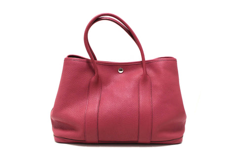 Authentic Hermes Purple Tosca Negonda Leather Garden Party 36 MM Shoulder Tote Bag