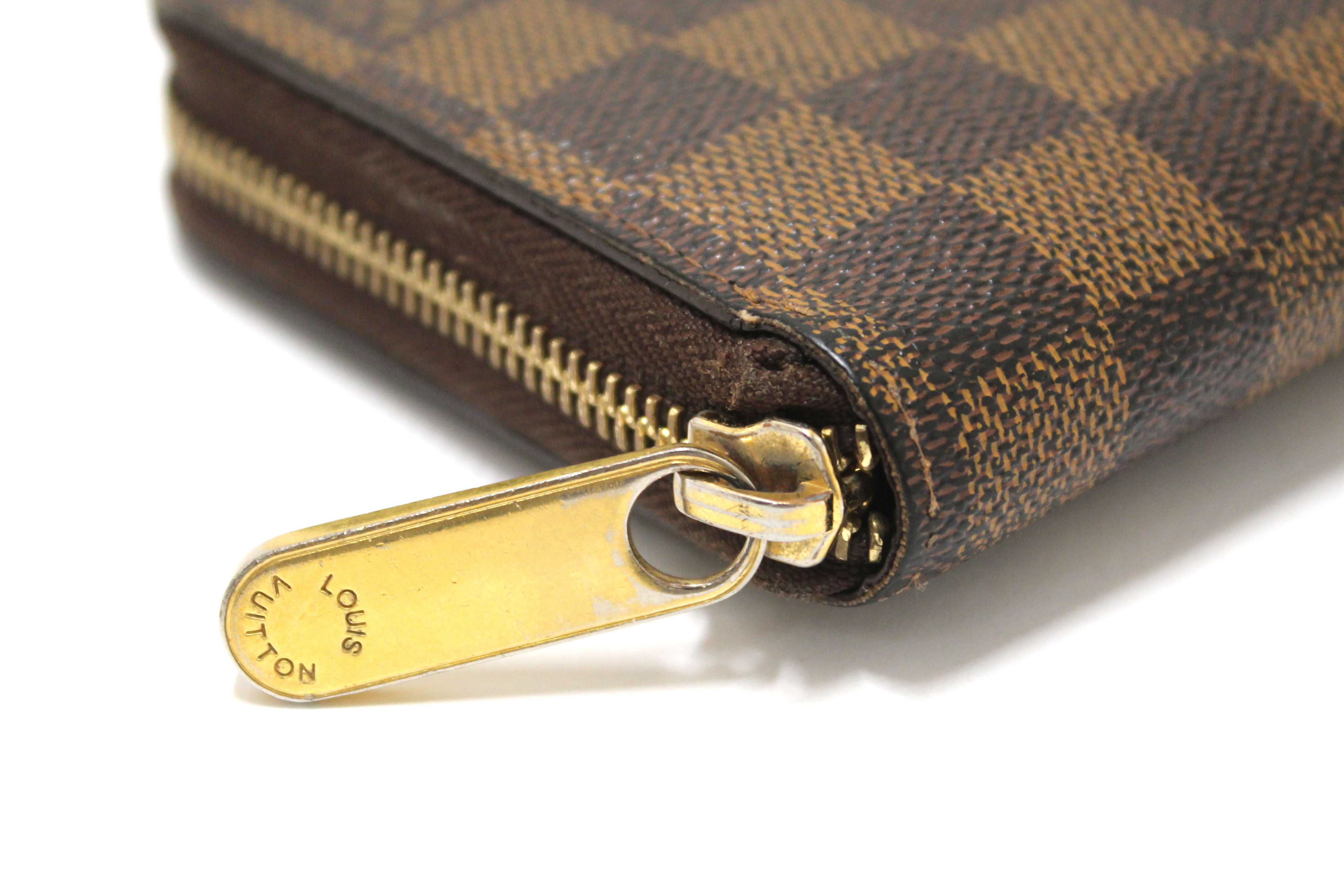 Authentic Louis Vuitton Damier Ebene Zippy Wallet