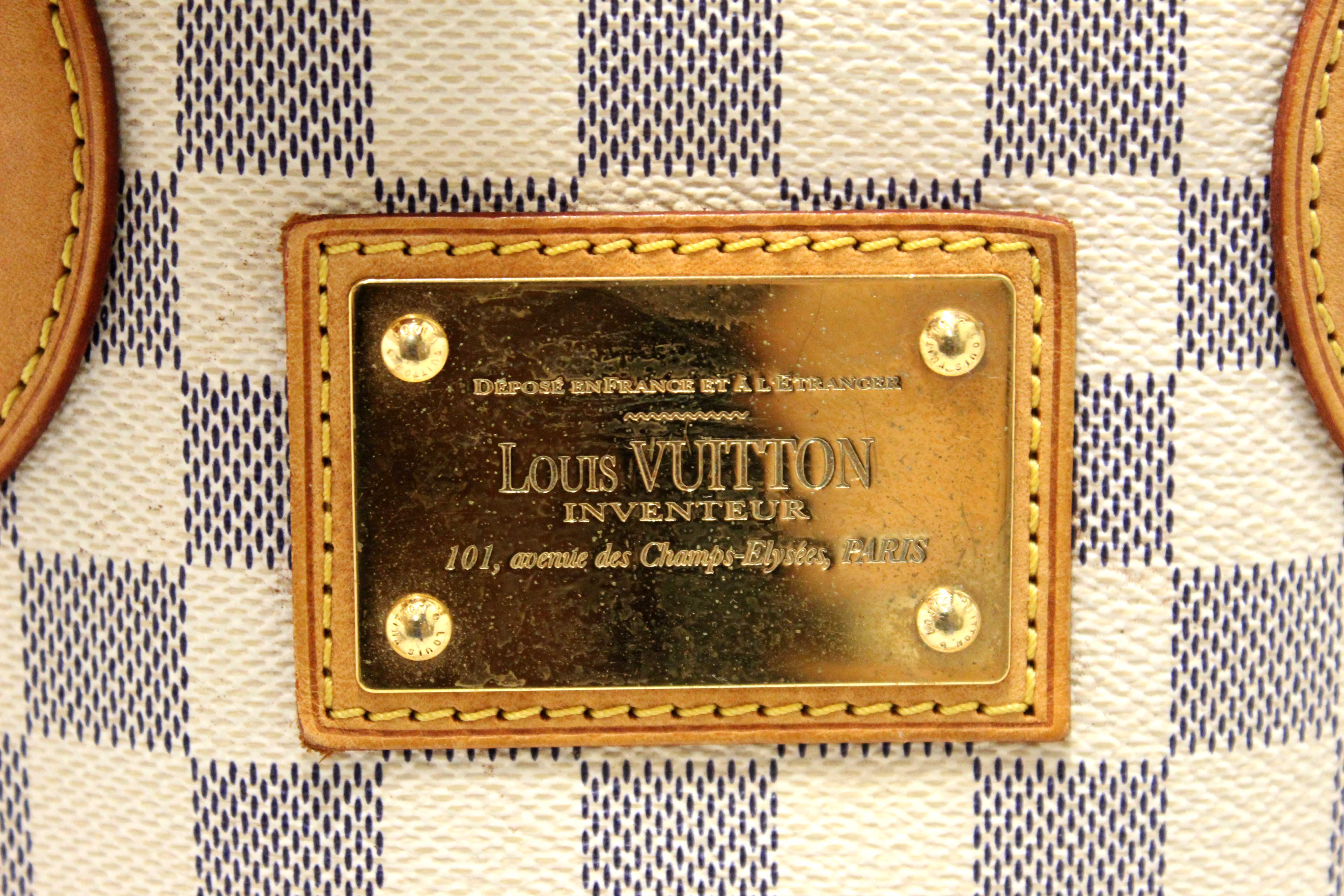 Authentic Louis Vuitton Damier Azur Canvas Hampstead PM Tote Bag