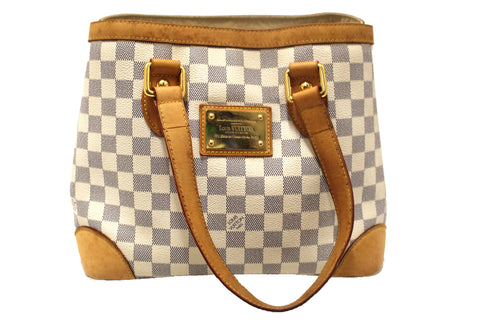 Authentic Louis Vuitton Damier Azur Canvas Hampstead PM Tote Bag