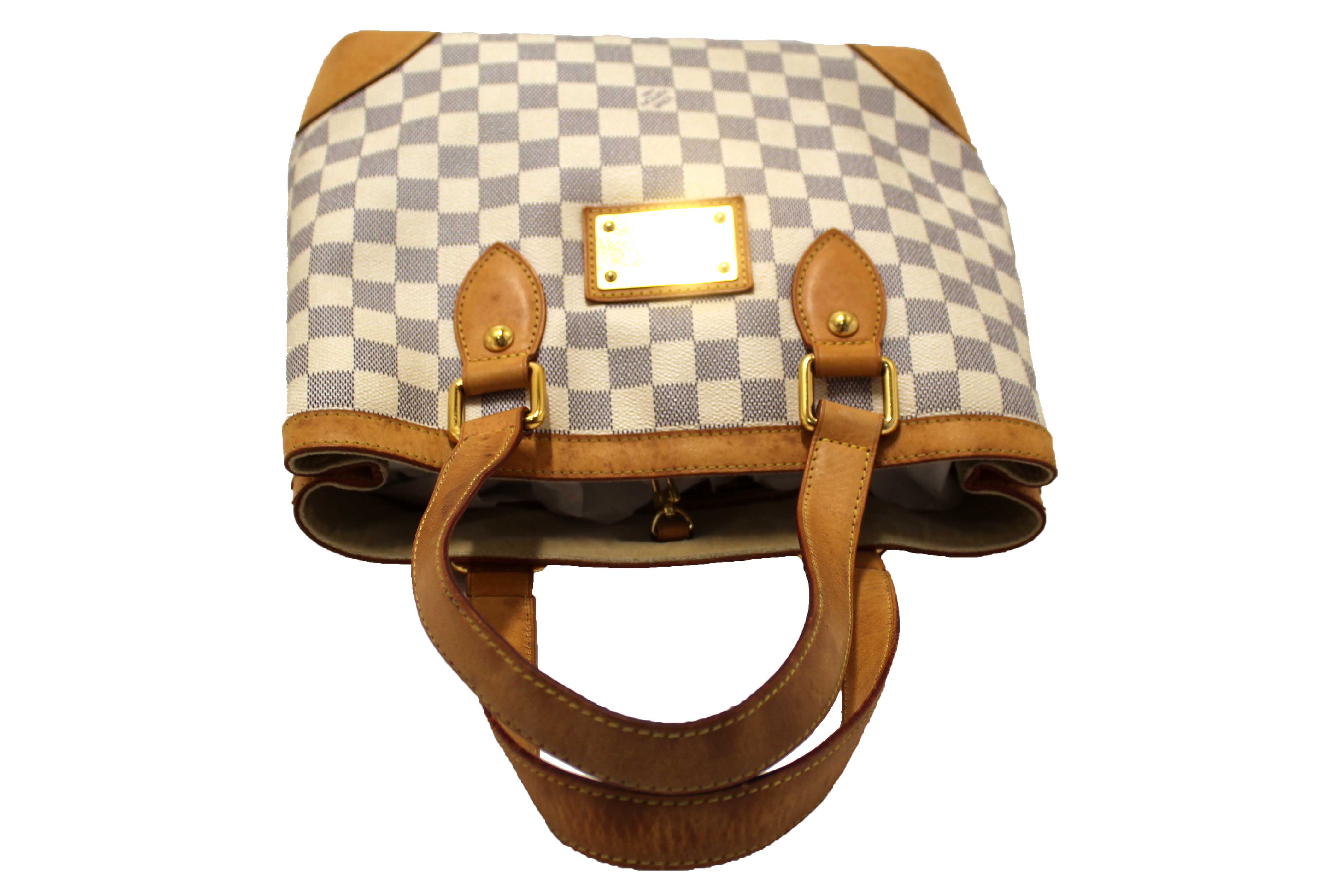 Authentic Louis Vuitton Damier Azur Canvas Hampstead PM Tote Bag
