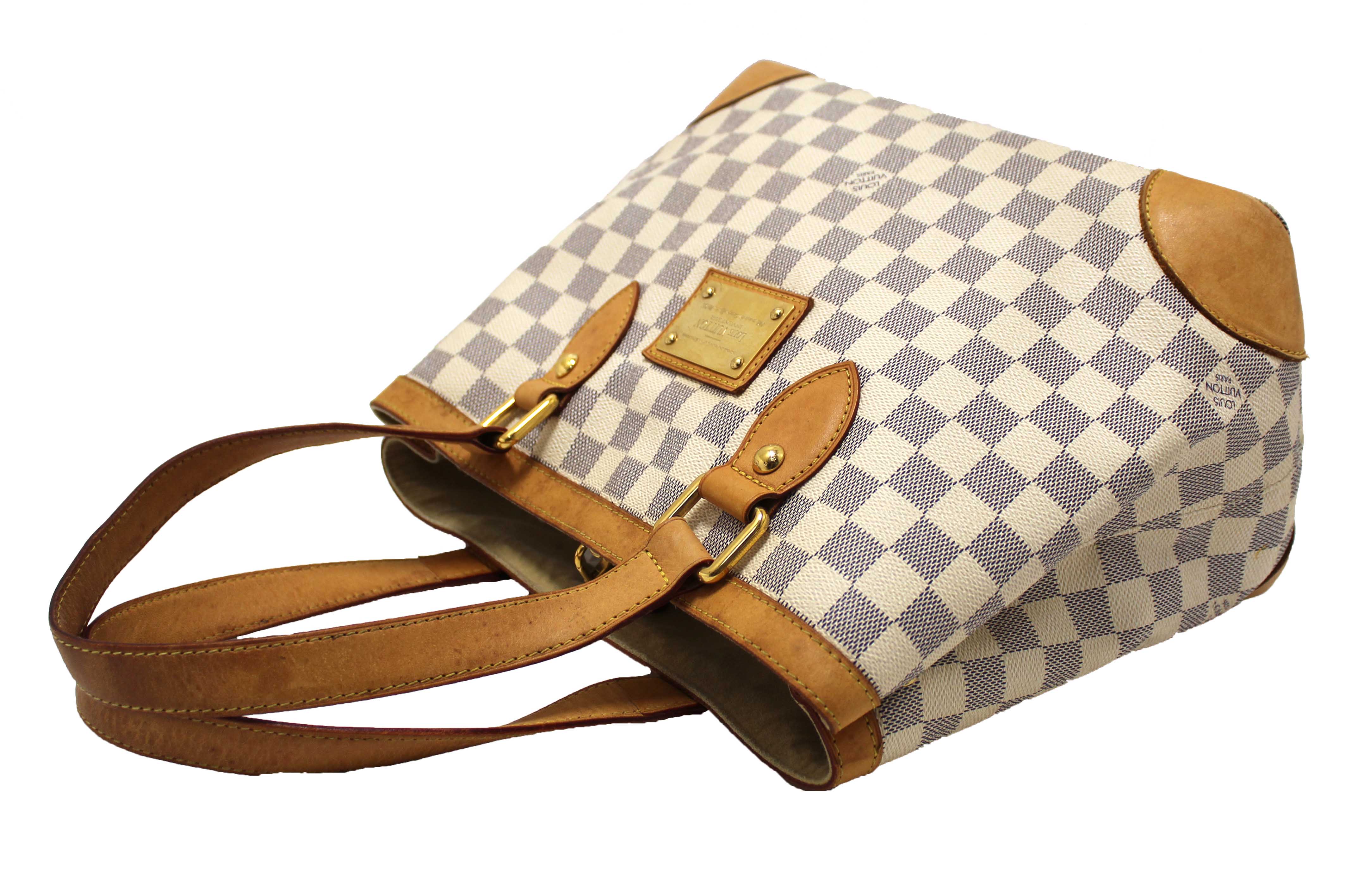 Authentic Louis Vuitton Damier Azur Canvas Hampstead PM Tote Bag