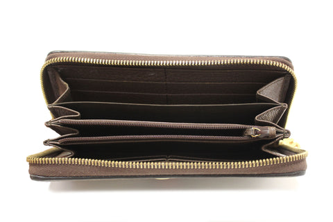 Authentic Gucci GG Supreme Ophidia Zip Around Wallet 523154