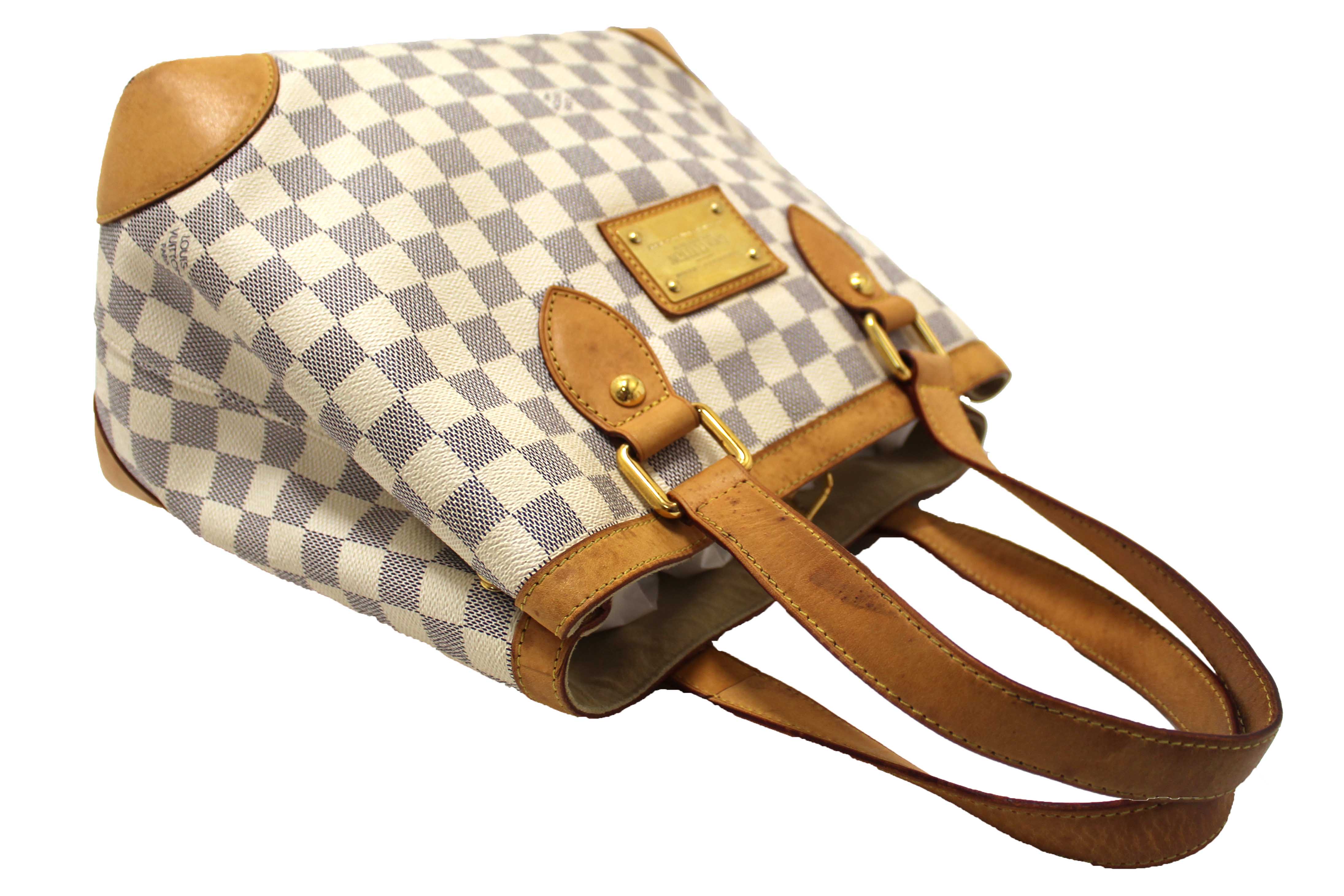 Authentic Louis Vuitton Damier Azur Canvas Hampstead PM Tote Bag