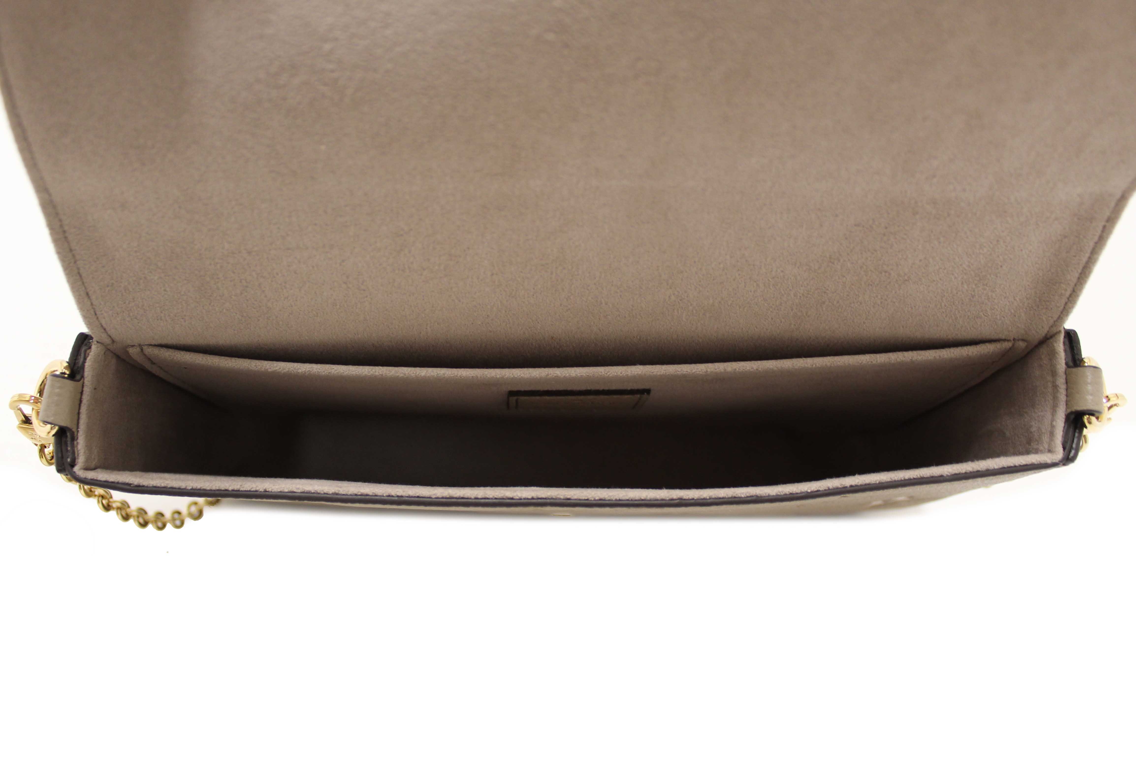Authentic Louis Vuitton Cream/Dove Monogram Empreinte Felicie Pochette Bag