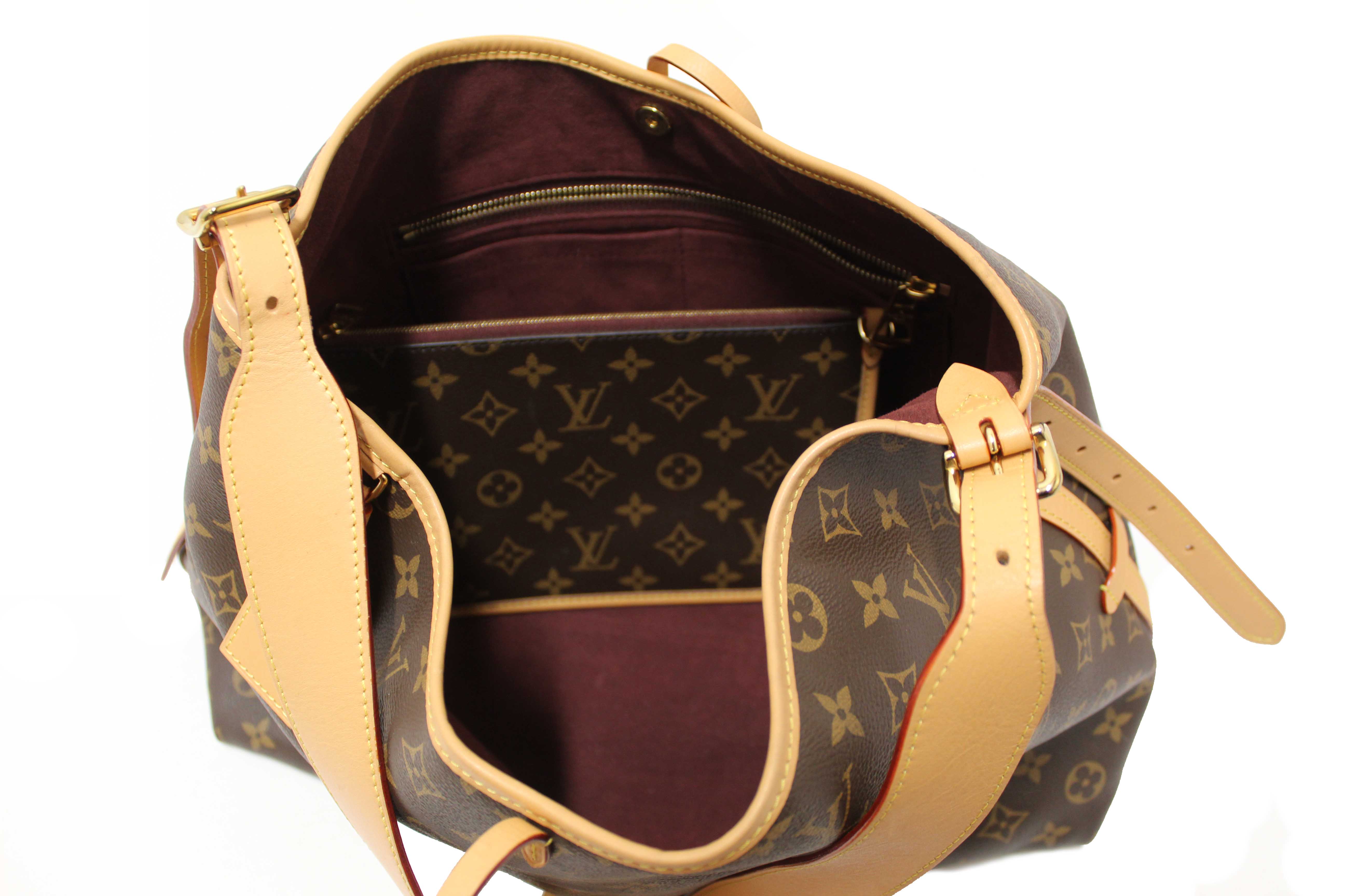 Authentic Louis Vuitton Classic Monogram CarryAll MM Hobo Shoulder Tote