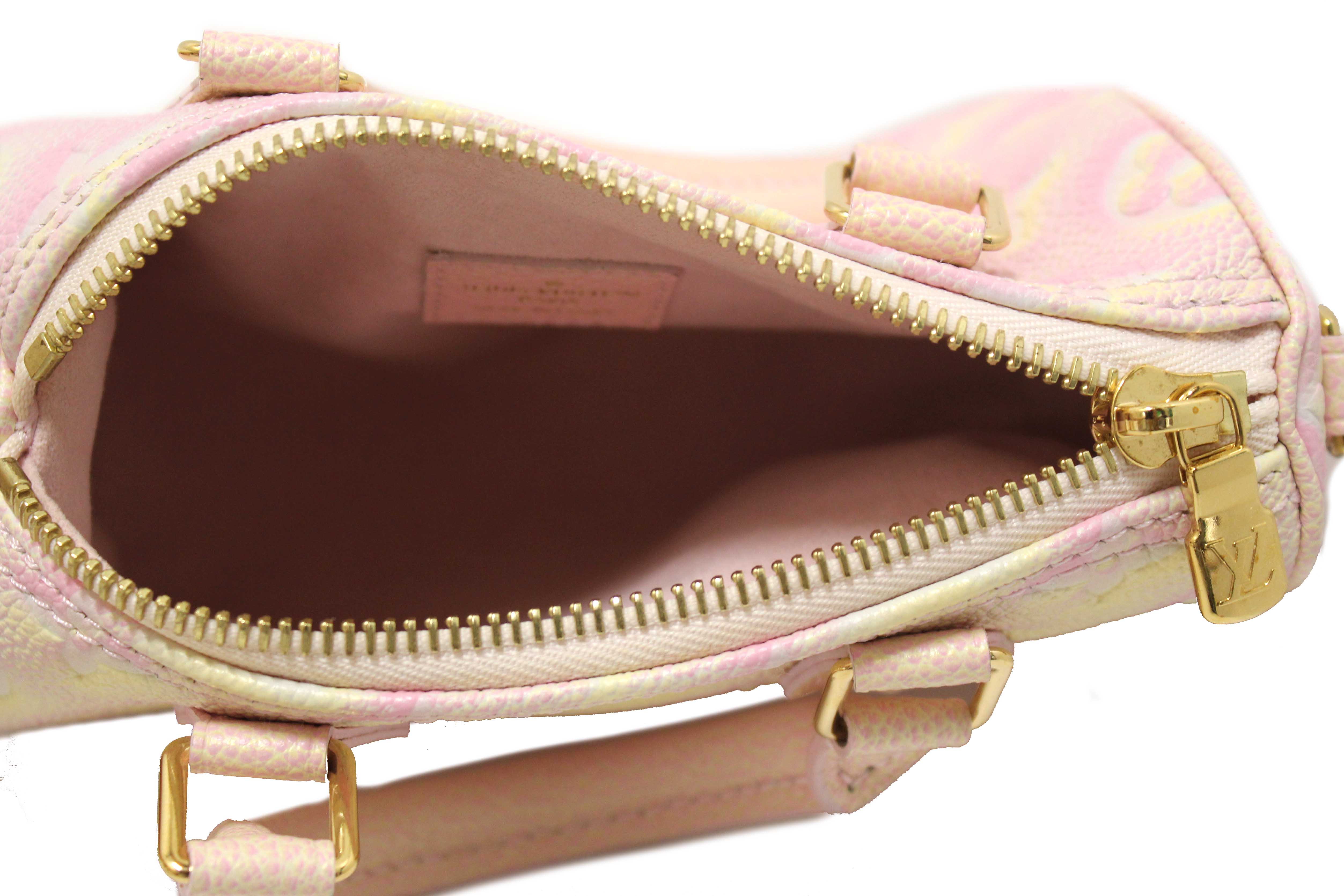 Authentic Louis Vuitton Pink Summer Stardust Monogram Empreinte Leather Nano Speedy Bag
