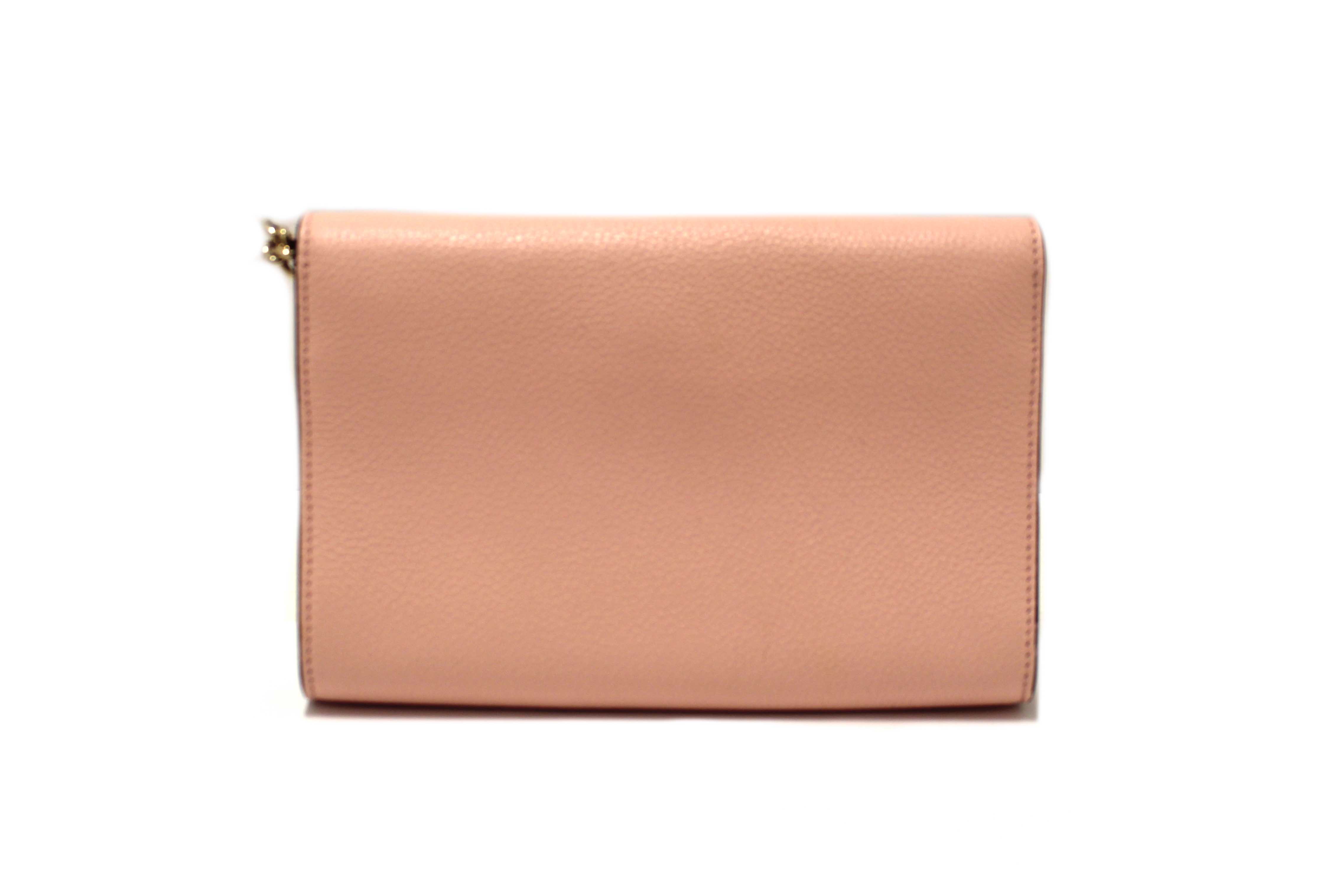 Authentic Salvatore Ferragamo Pink Leather Crossbody Bag