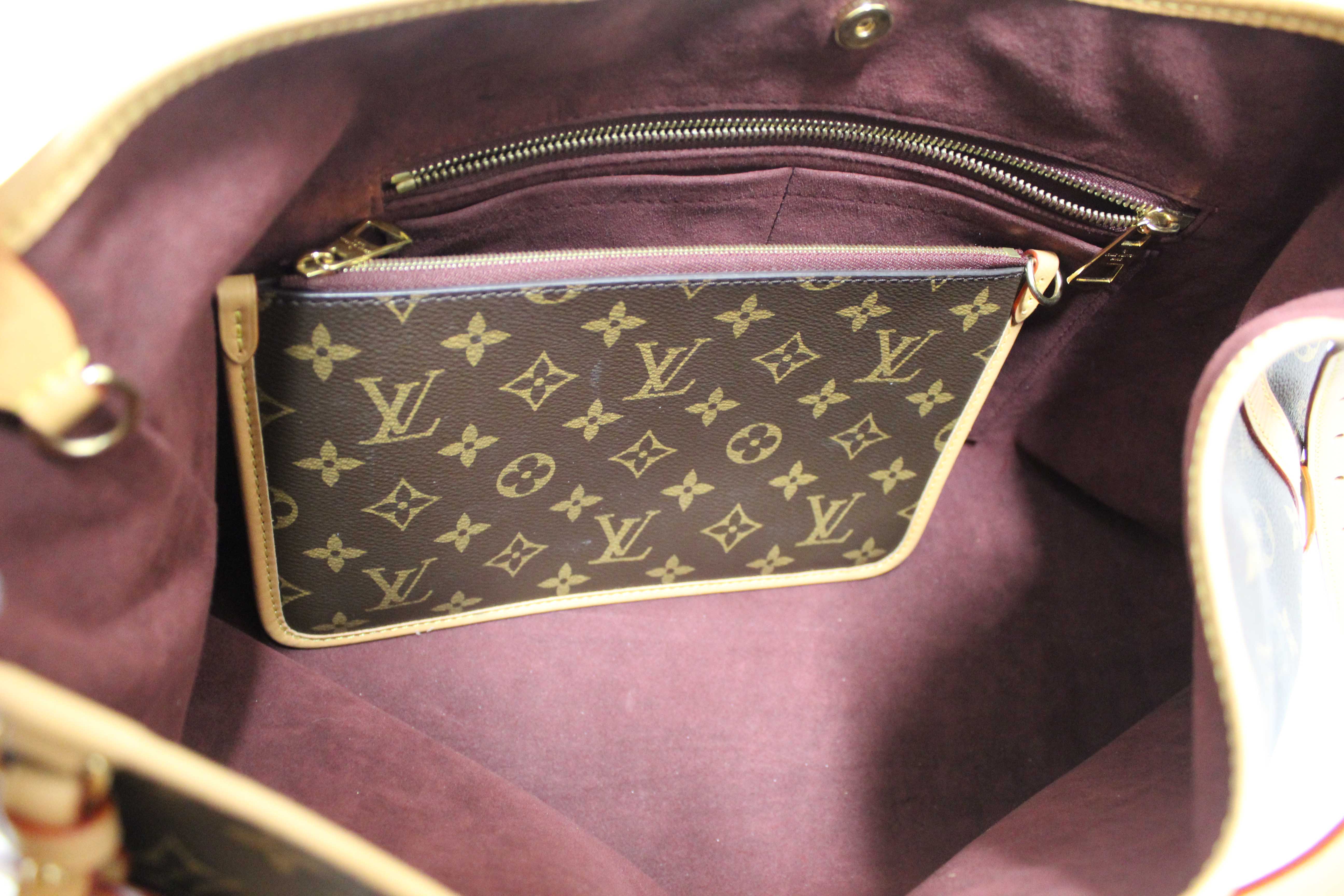 Authentic Louis Vuitton Classic Monogram CarryAll MM Hobo Shoulder Tote