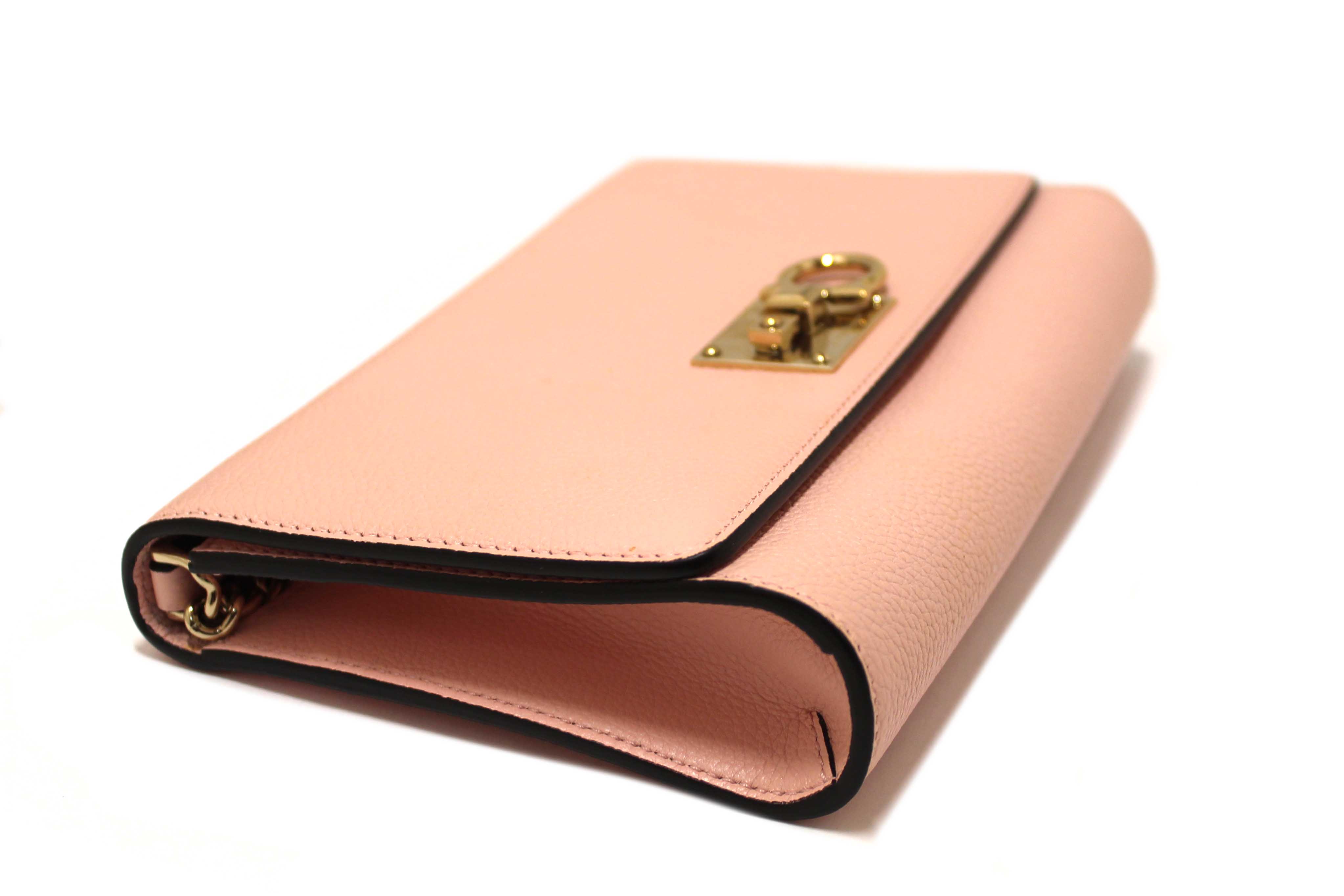 Authentic Salvatore Ferragamo Pink Leather Crossbody Bag