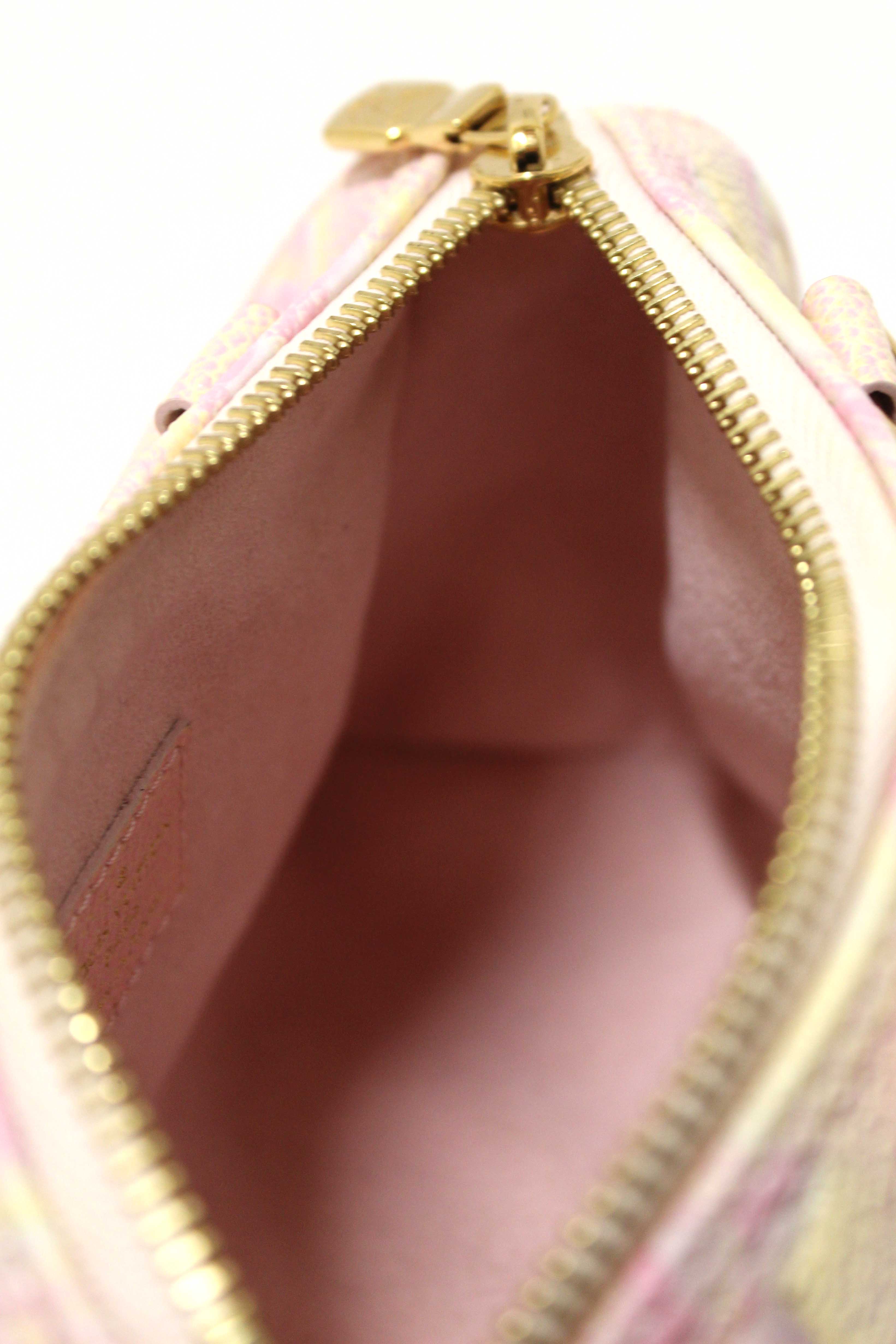 Authentic Louis Vuitton Pink Summer Stardust Monogram Empreinte Leather Nano Speedy Bag