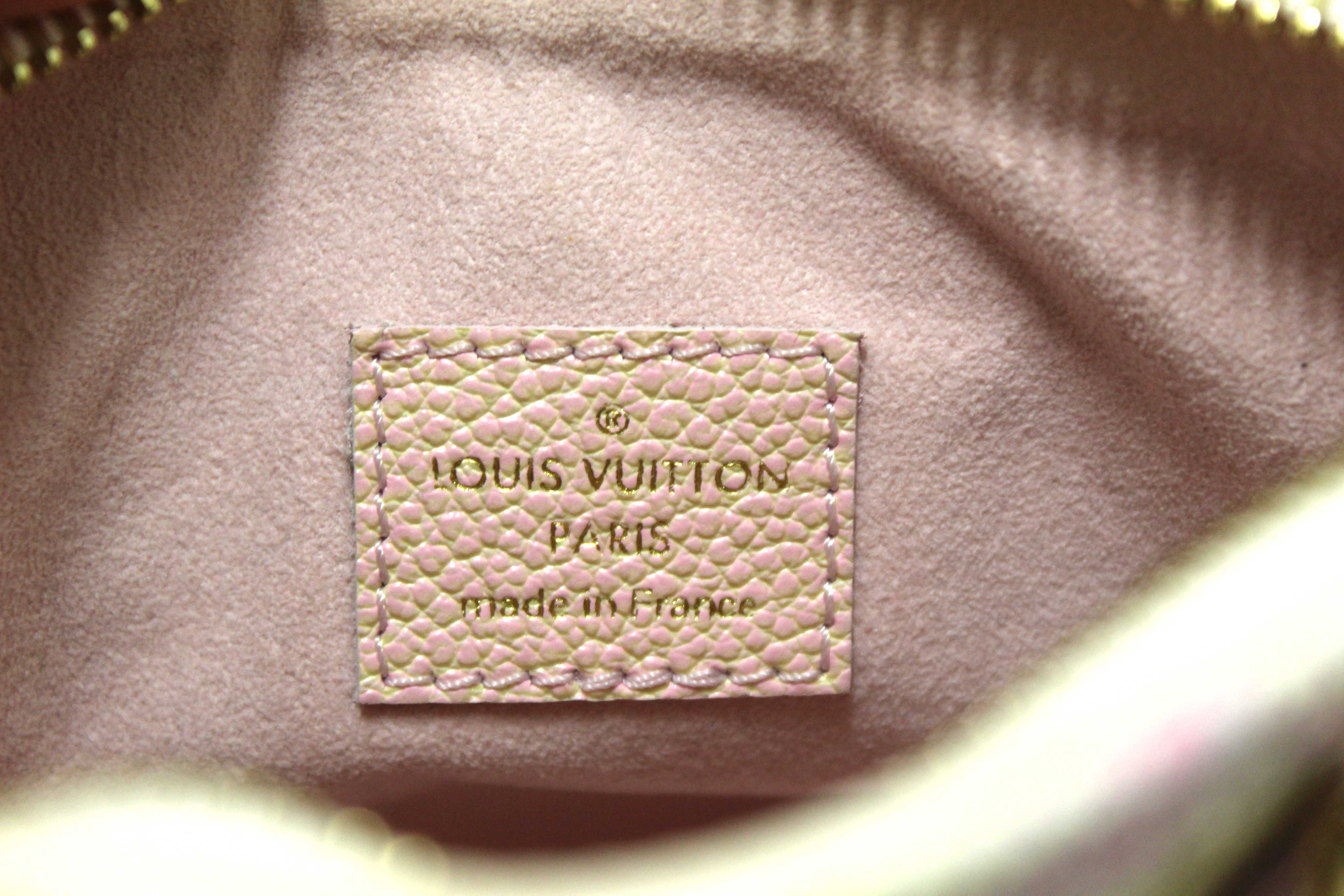 Authentic Louis Vuitton Pink Summer Stardust Monogram Empreinte Leather Nano Speedy Bag