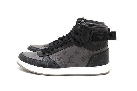 Authentic Louis Vuitton Men's Monogram Eclipse Rivoli High Top Sneakers 9.5