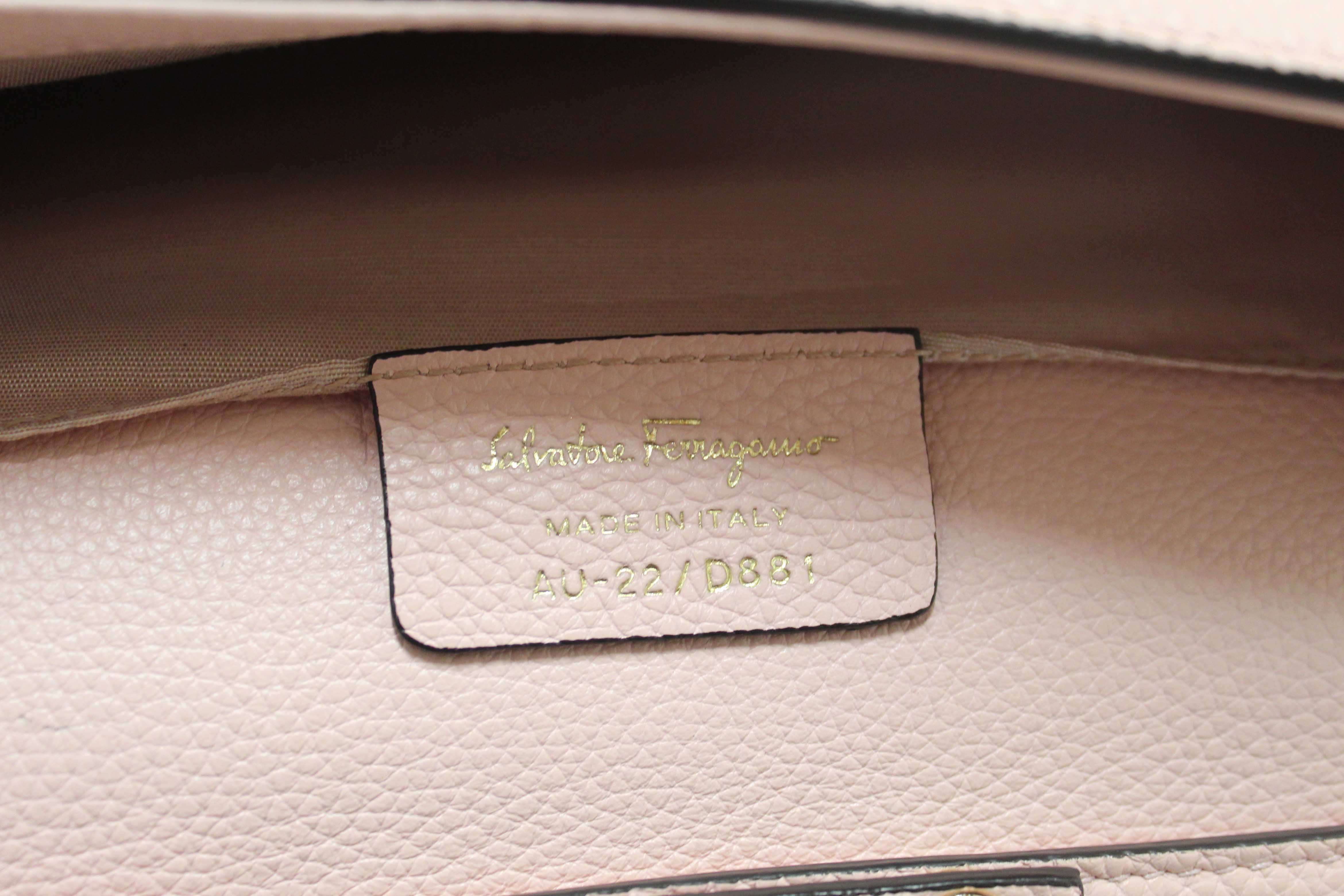 Authentic Salvatore Ferragamo Pink Leather Crossbody Bag