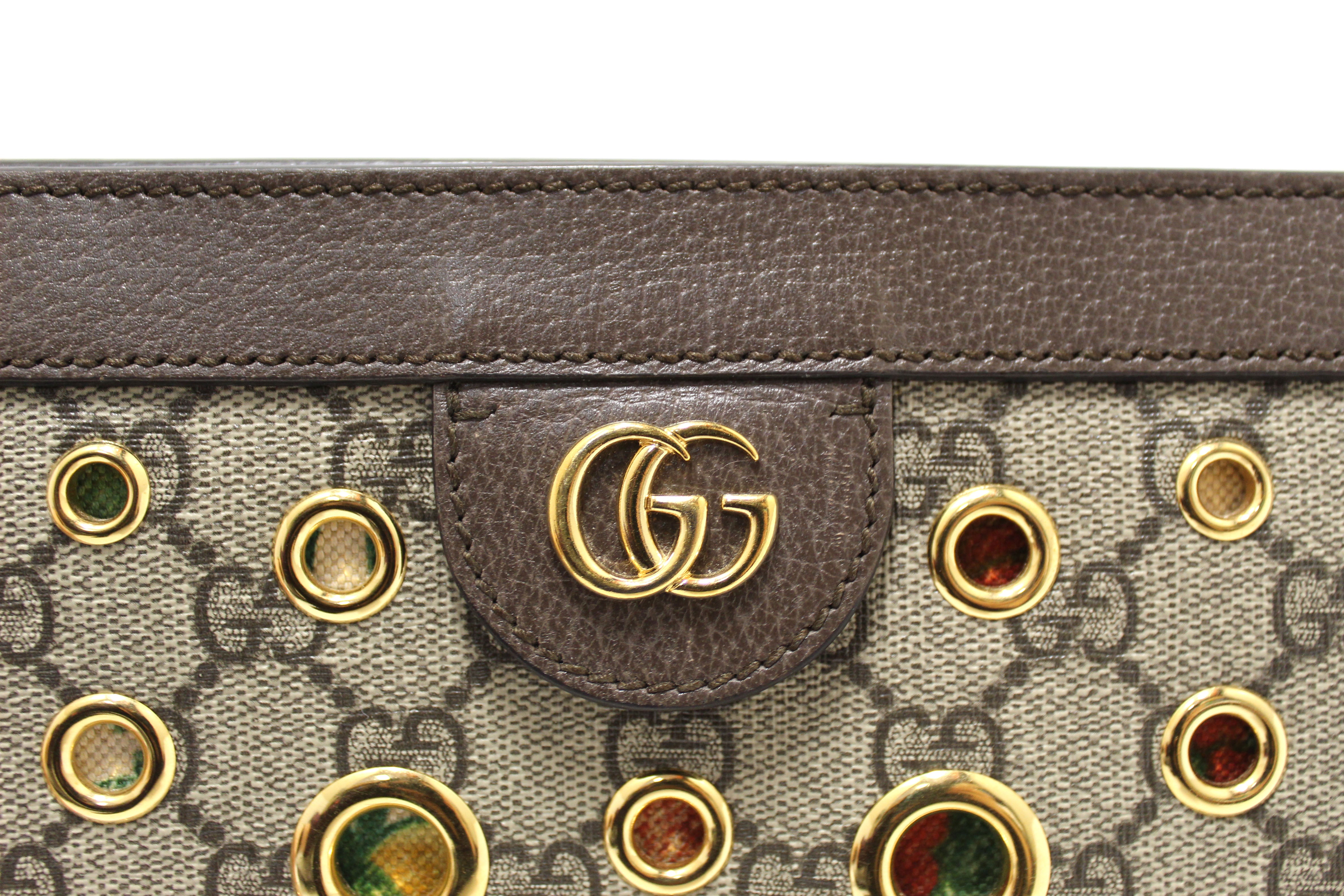 Authentic Gucci GG Supreme Eyelet Ophidia Small Chain Shoulder Bag