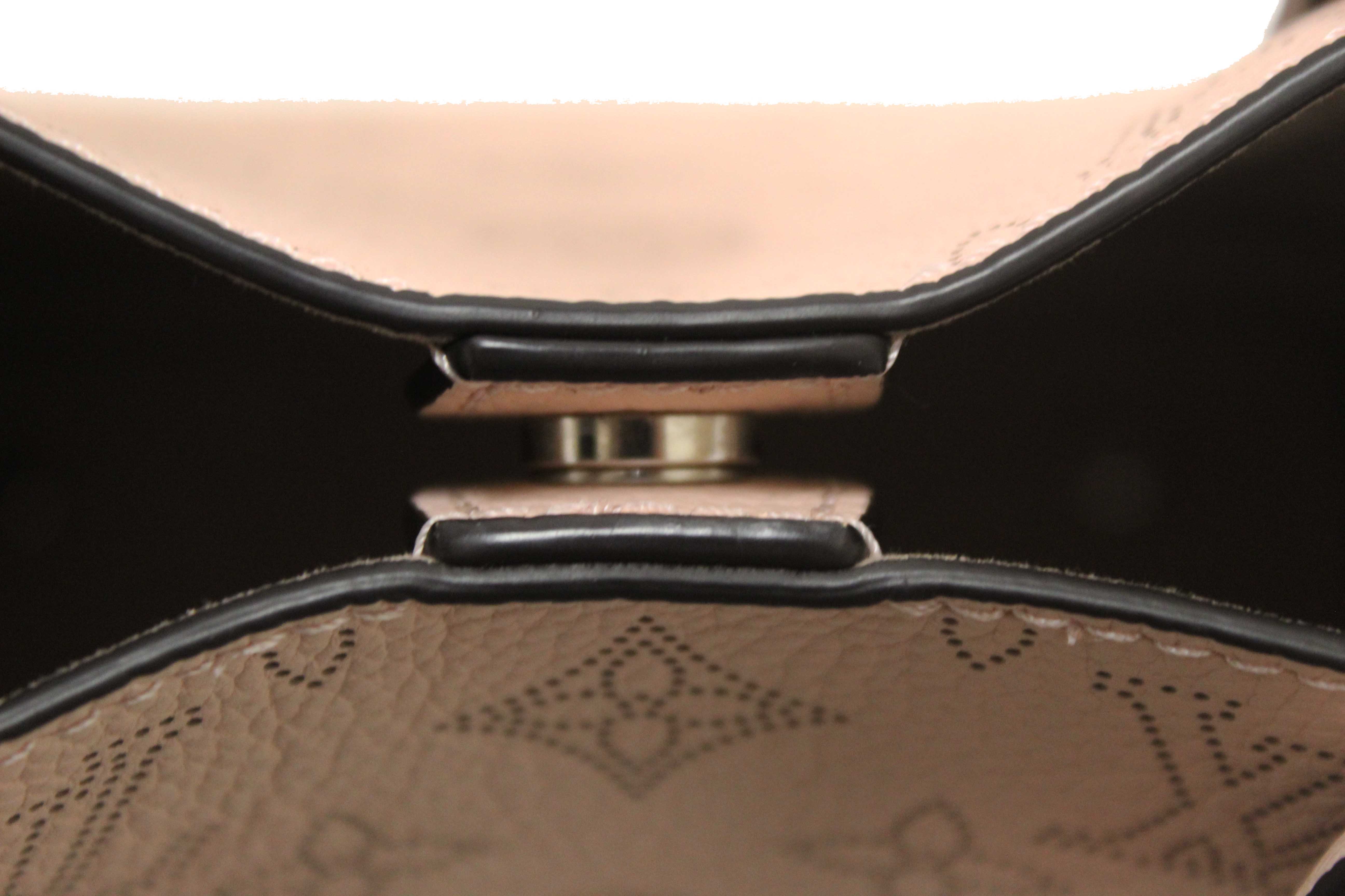 Authentic Louis Vuitton Pink Jasmin Mahina Perforated Calfskin Leather Blossom PM Handbag