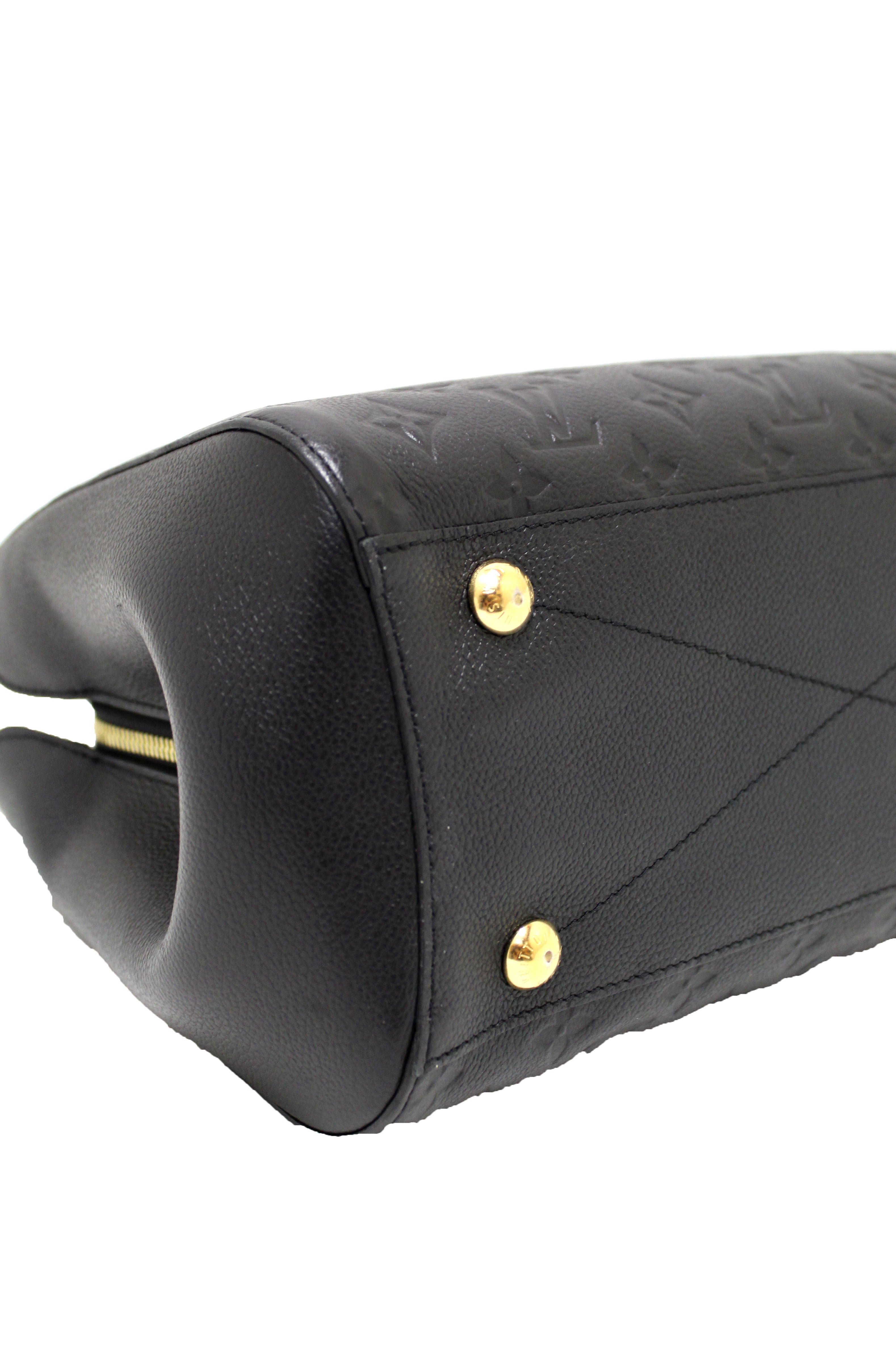 LOUIS VUITTON Montaigne GM Empreinte Leather Shoulder Bag Black