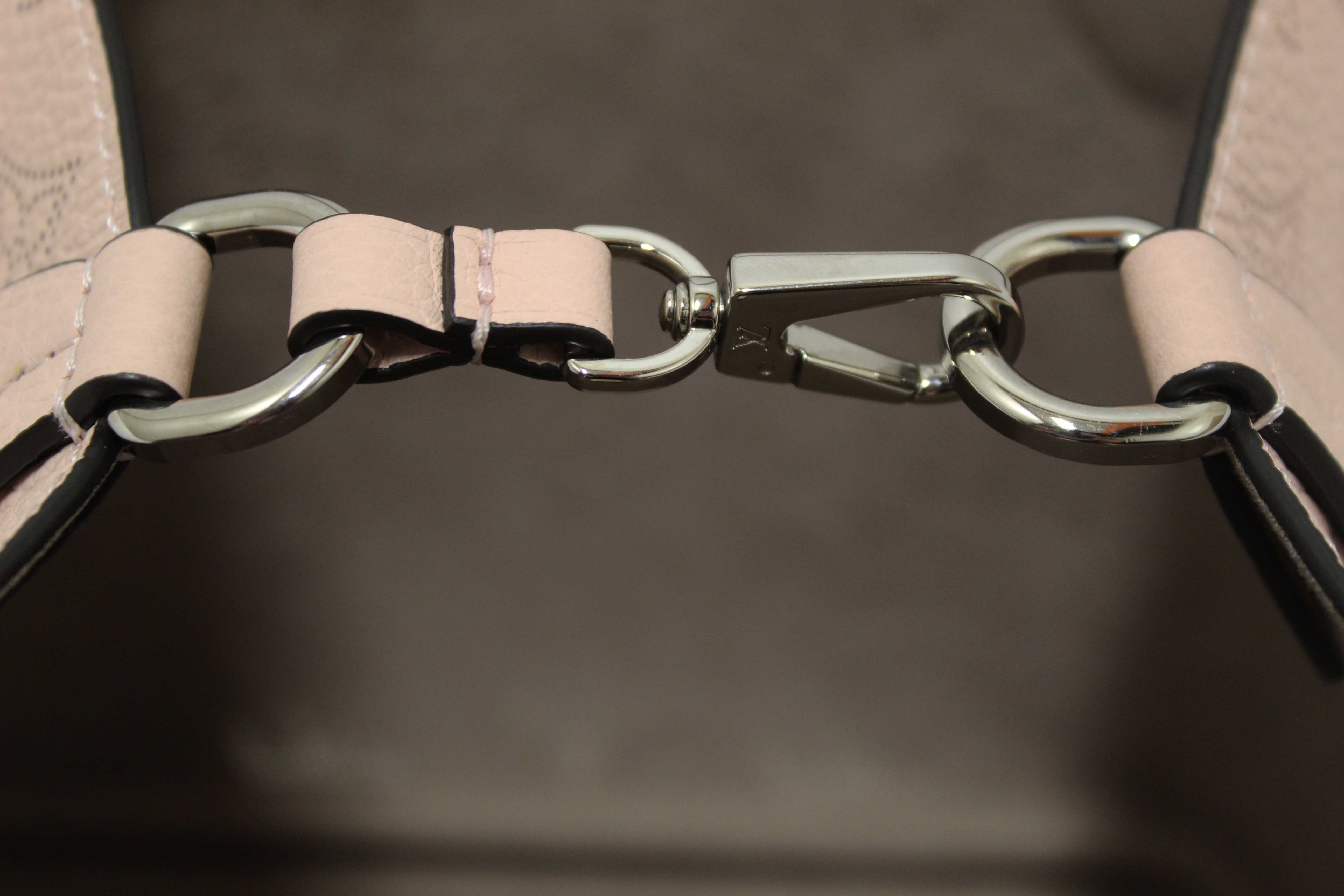 Authentic Louis Vuitton Pink Jasmin Mahina Perforated Calfskin Leather Blossom PM Handbag