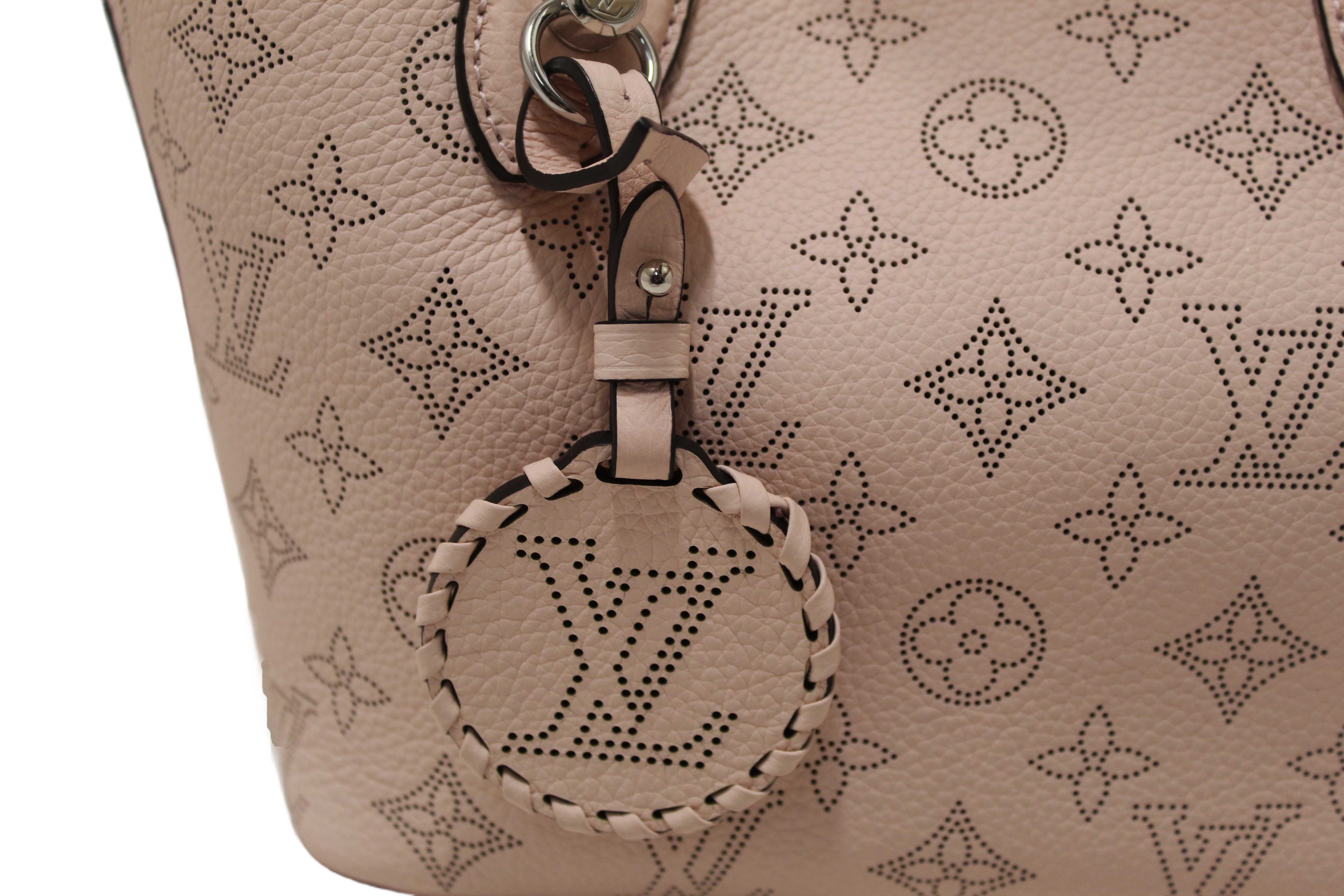 Authentic Louis Vuitton Pink Jasmin Mahina Perforated Calfskin Leather Blossom PM Handbag