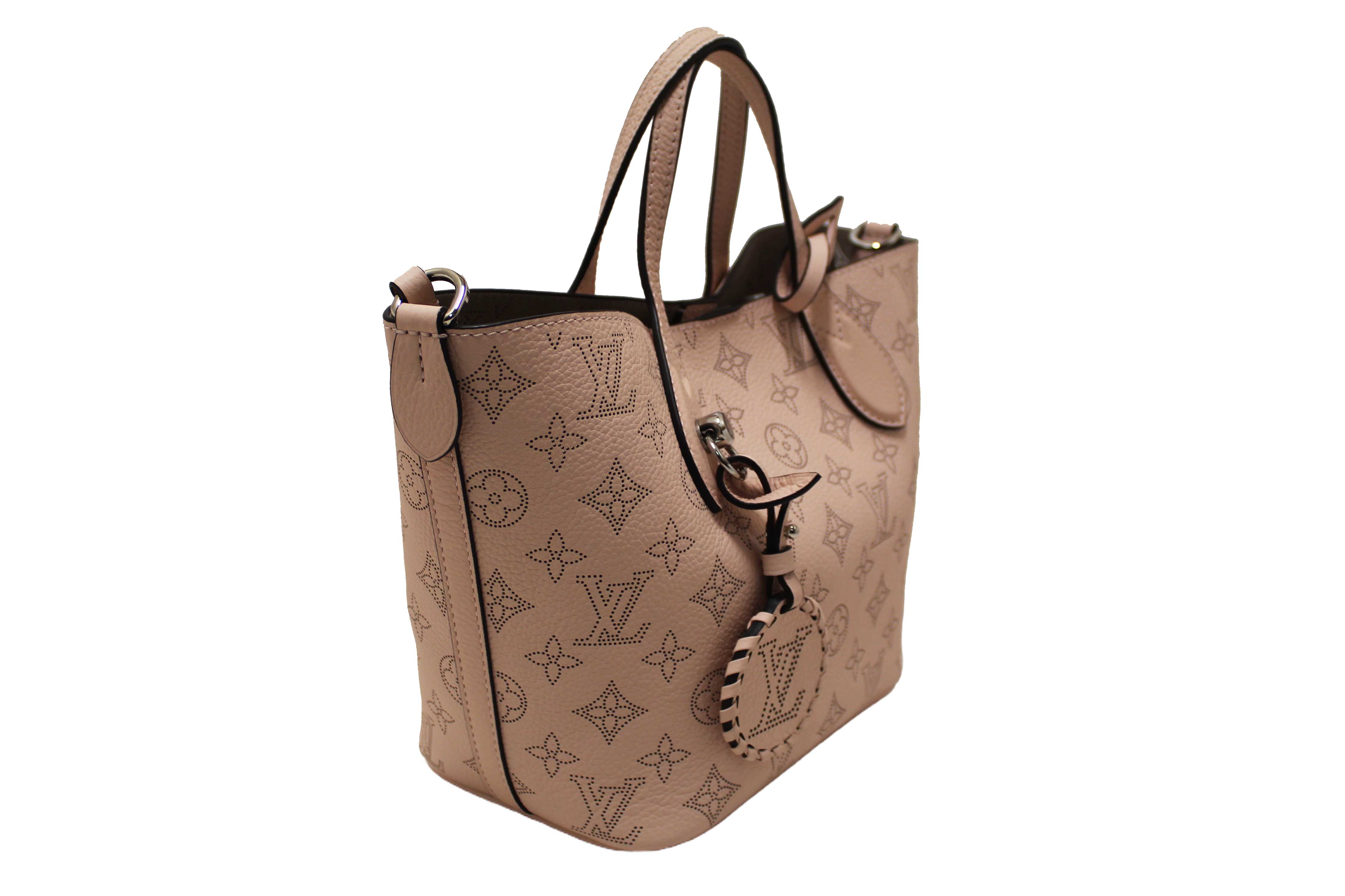 Authentic Louis Vuitton Pink Jasmin Mahina Perforated Calfskin Leather Blossom PM Handbag